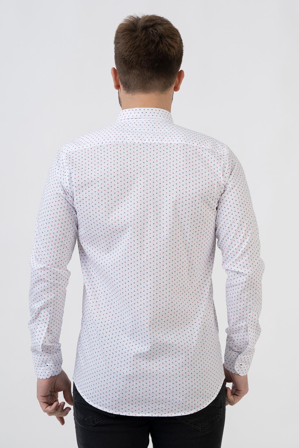 White Stone Ávila G2309 Regular Fit Pamuklu Likralı Gömlek Desenli
