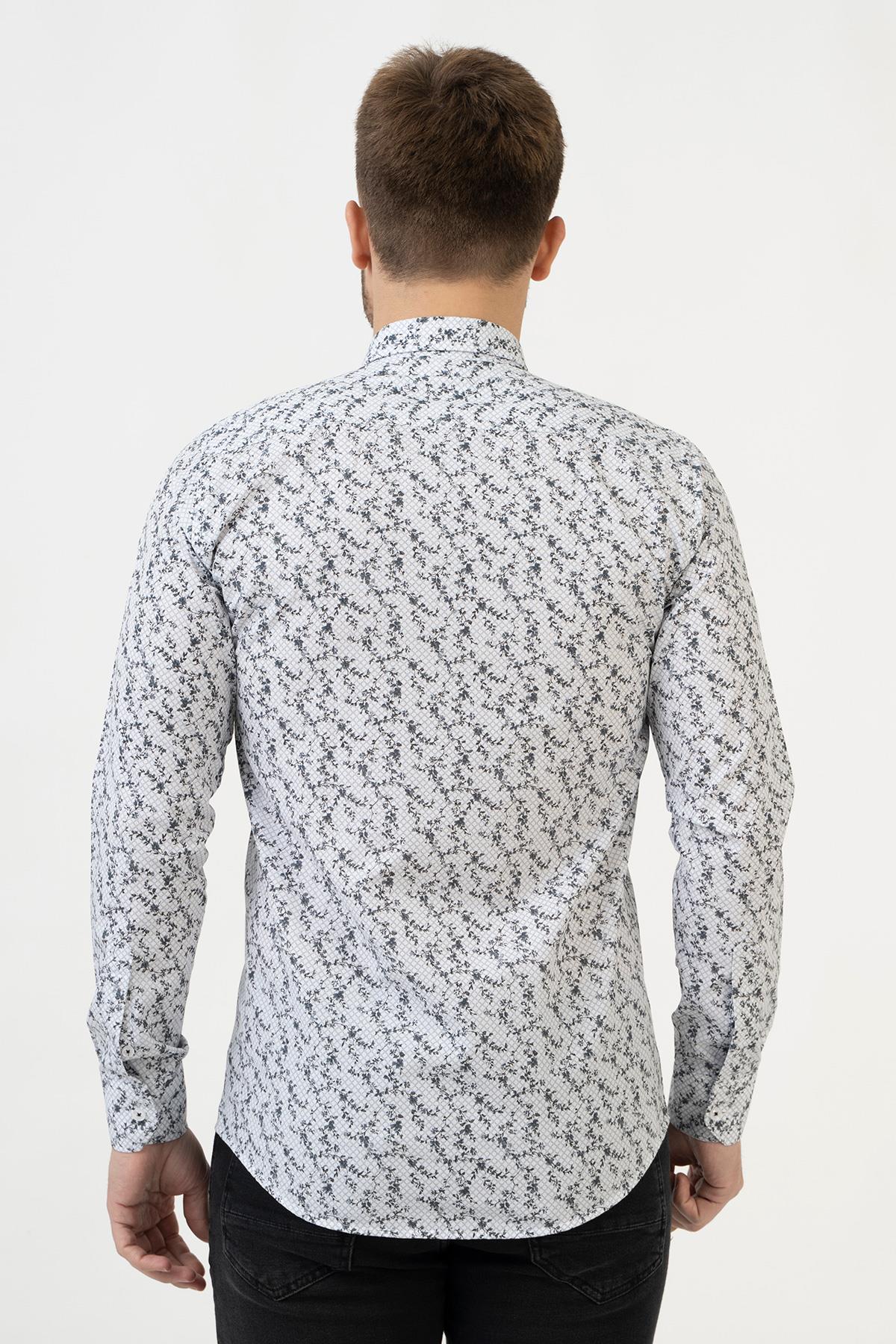 White Stone Cuenca G2320 Regular Fit Pamuklu Gömlek Desenli