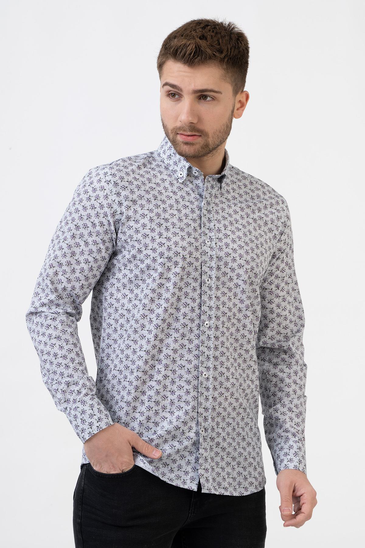 White Stone San Sebastián G2324 Regular Fit Pamuklu Gömlek Desenli