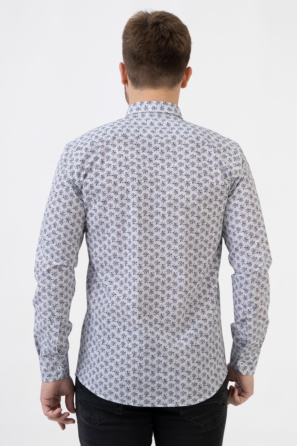 White Stone San Sebastián G2324 Regular Fit Pamuklu Gömlek Desenli