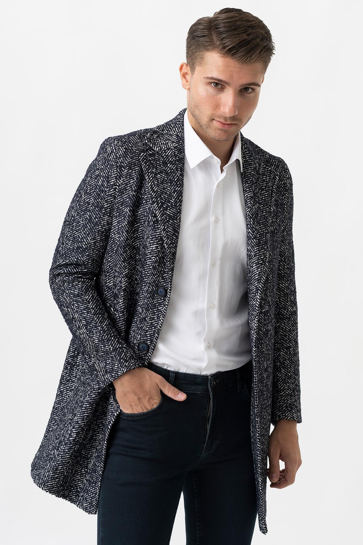 White Stone Arezzo 4025 Ceket Yaka Pamuklu Slim Fit Kaban Laci
