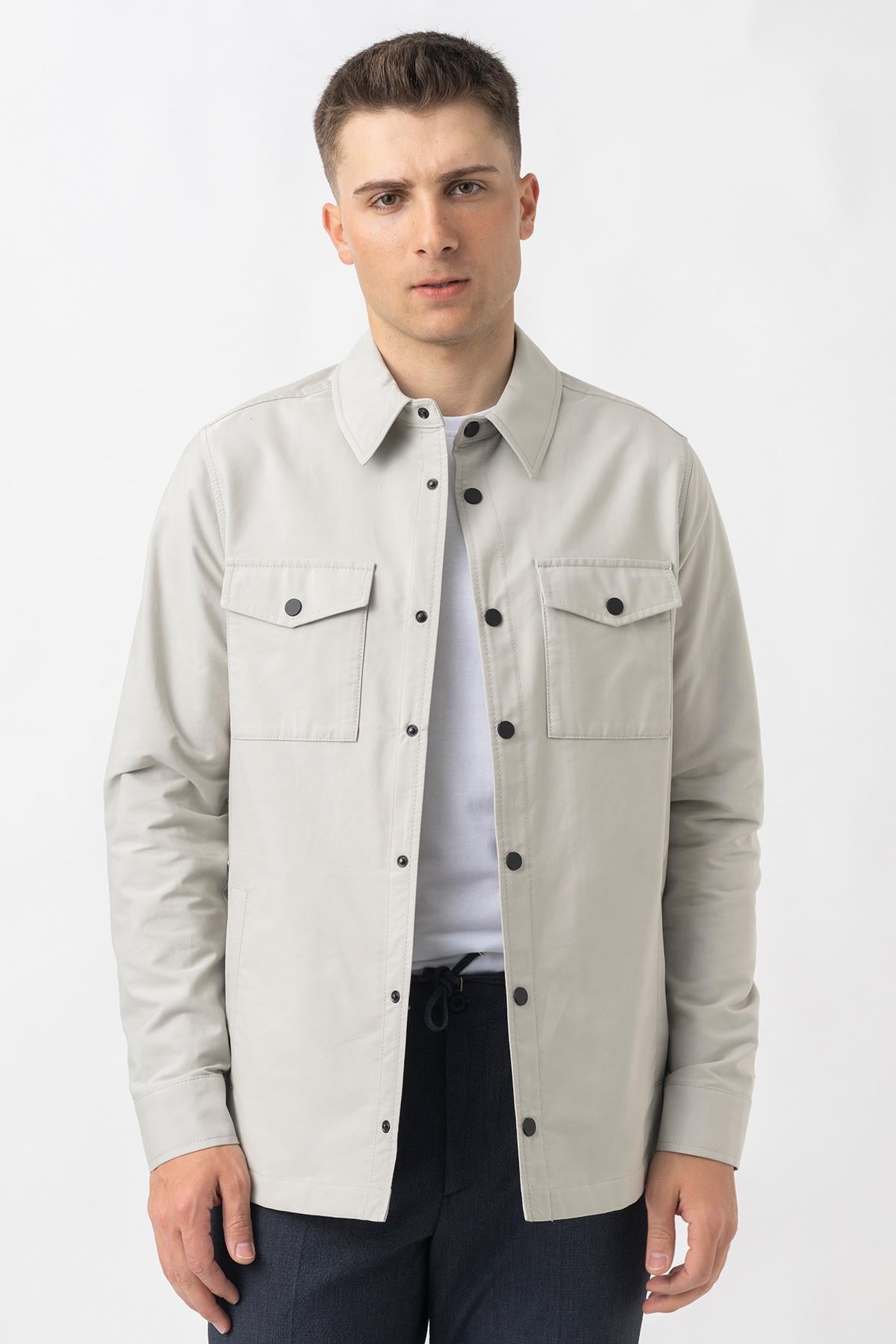 White Stone Aarberg 5814 Mevsimlik Slim Fit Pamuklu Mont Taş