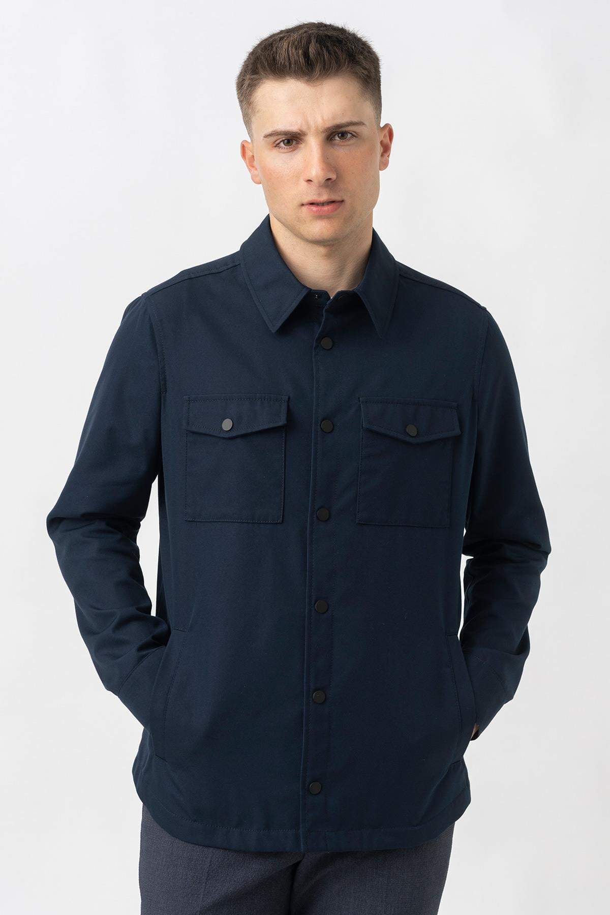 White Stone Aarberg 58144 Mevsimlik Slim Fit Pamuklu Mont Lacivert