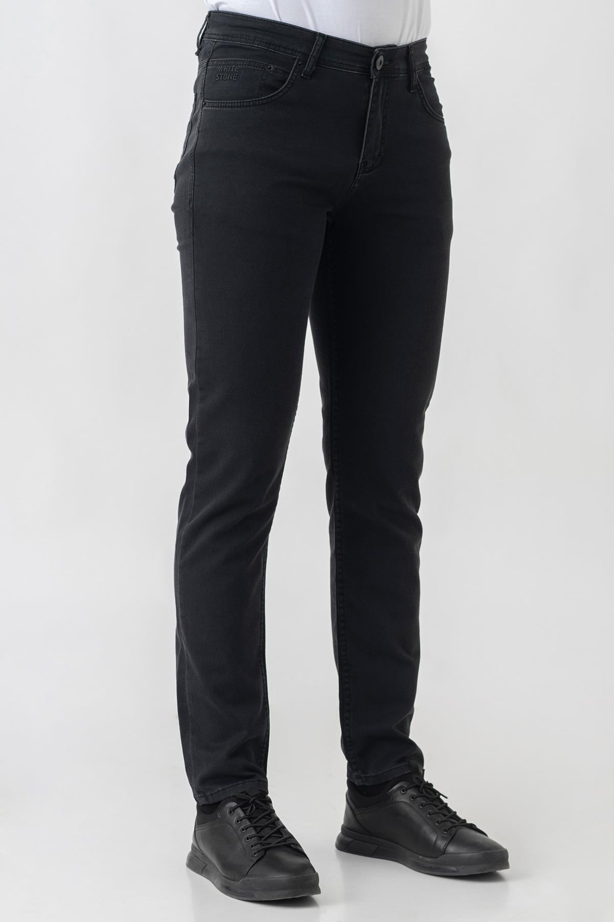 White Stone Bern J2425 Normal Fit Pamuklu Likralı 5 Cep Jean Pantolon Siyah