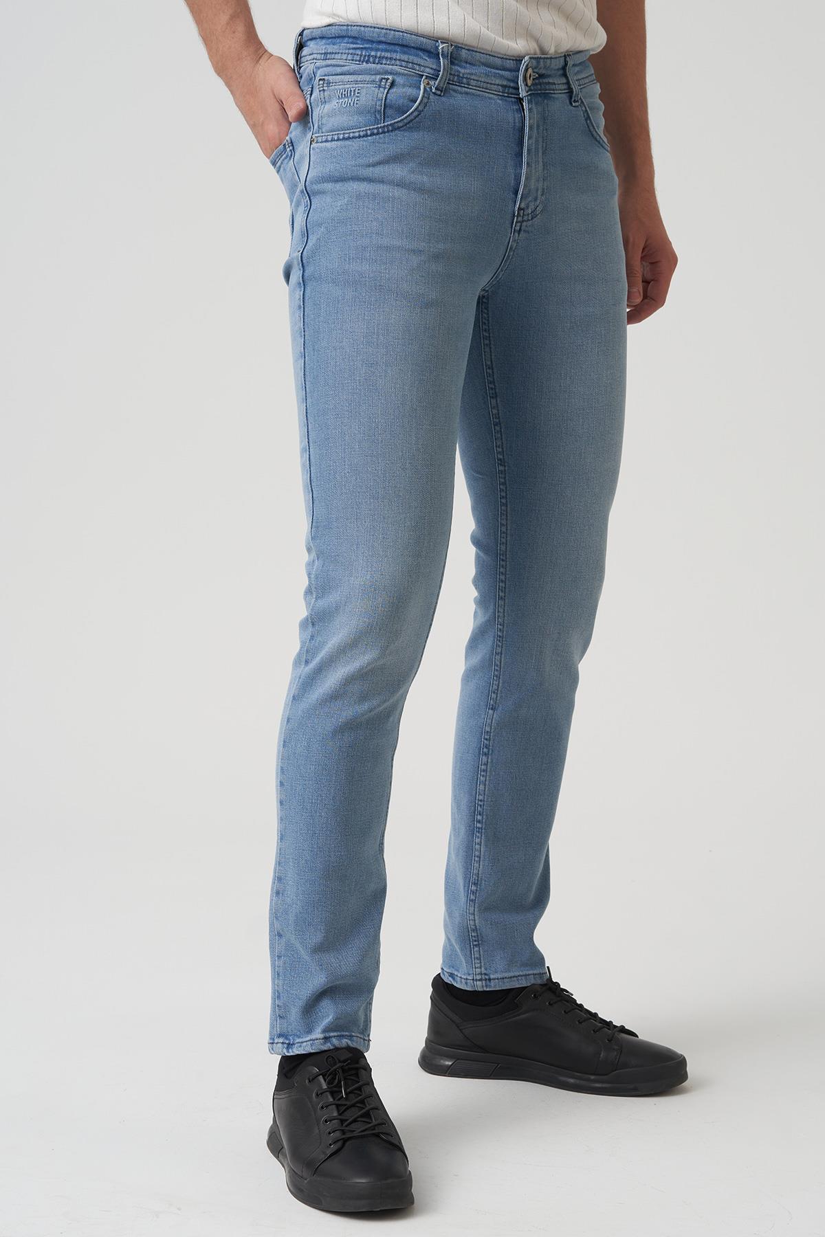 White Stone Albury J2427 Regular Fit Pamuklu 5 Cep Jean Pantolon Buz Mavi