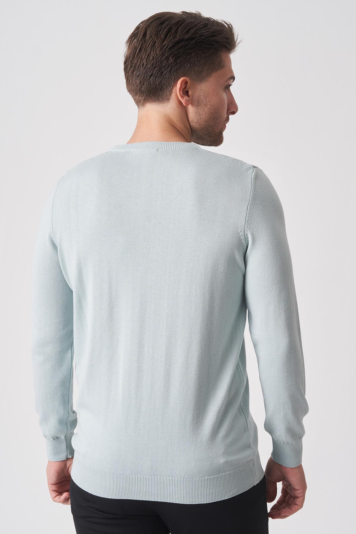 White Stone Rio de Janeiro wtrk1000 O Yaka Slim Fit Pamuklu Triko B.Mavi