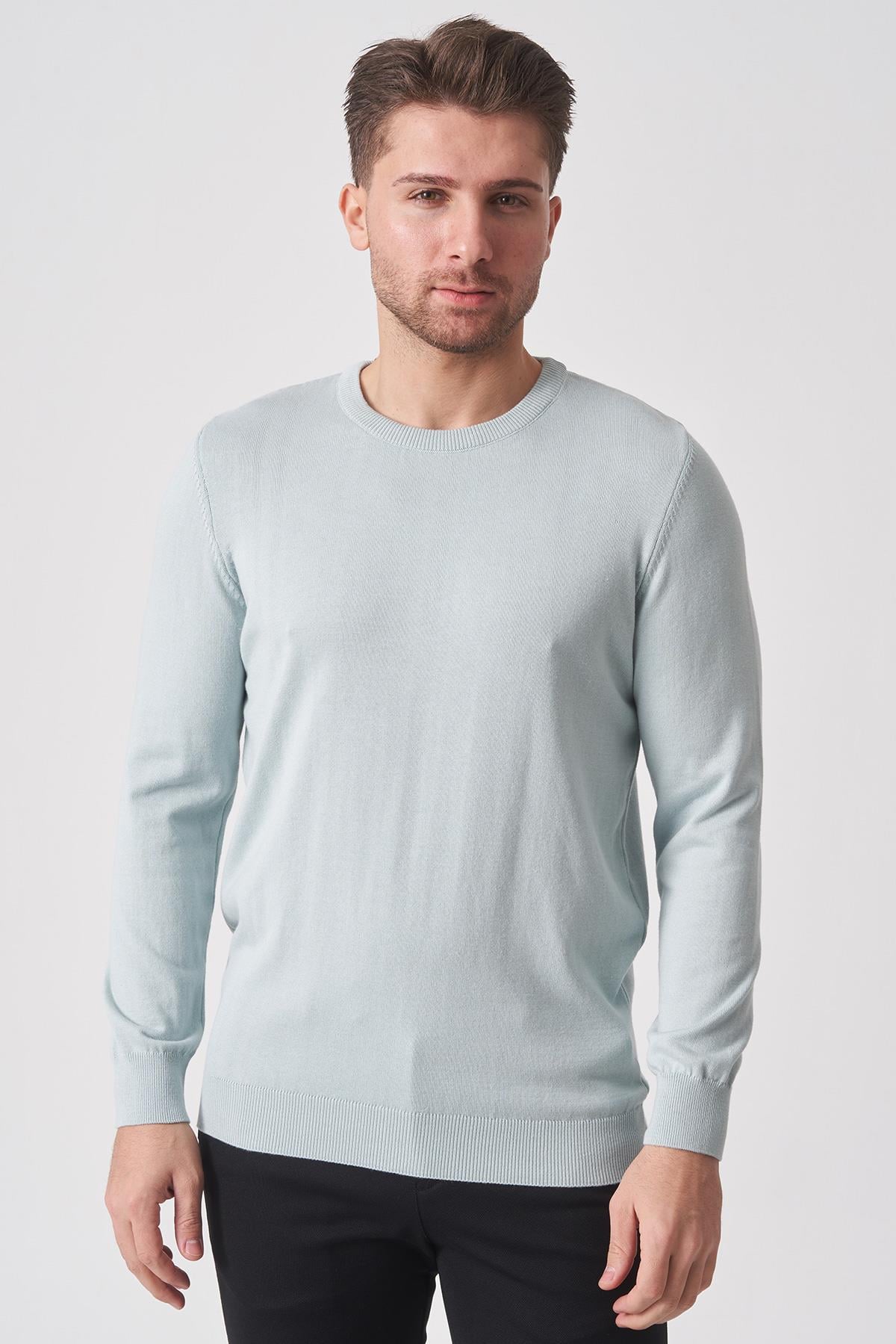 White Stone Rio de Janeiro wtrk1000 O Yaka Slim Fit Pamuklu Triko B.Mavi