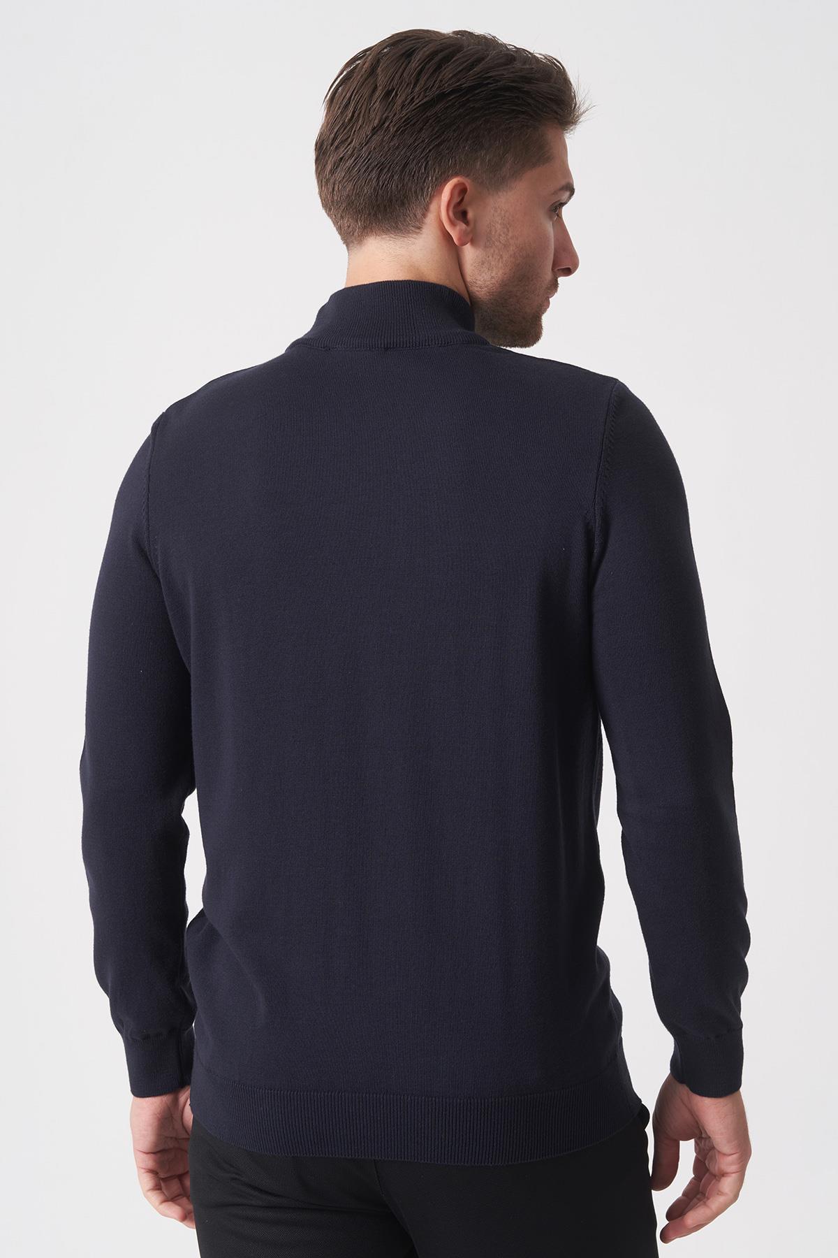 White Stone Salvador 1010 Basic Slim Fit Pamuklu Yarım Balıkçı Triko Laci