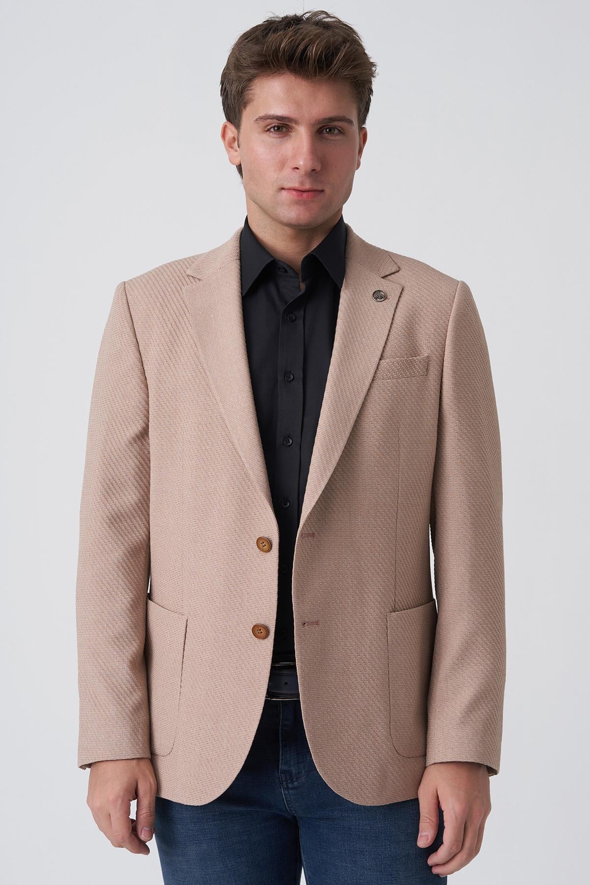 White Stone Abrantes c4020 Slim Fit 6 Drop Ceket Tarçın
