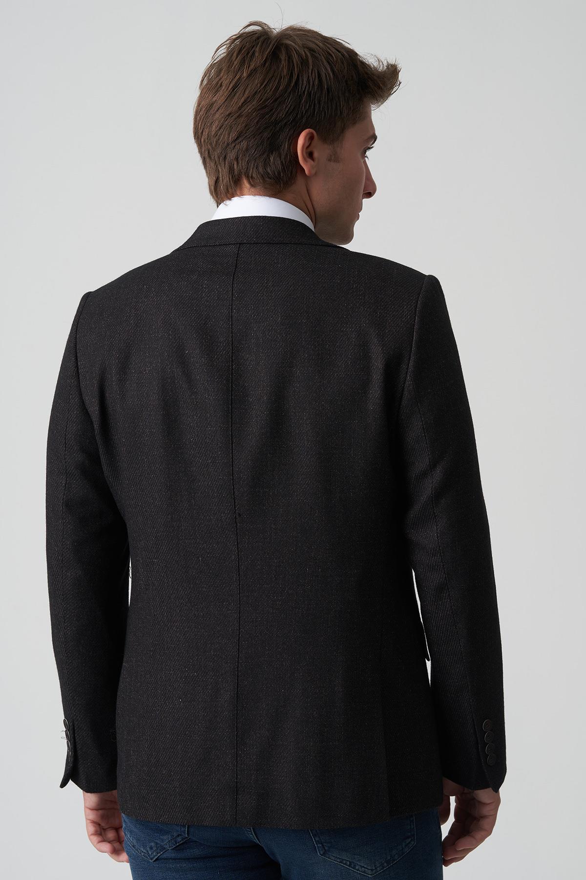 White Stone Anadia C4024 Slim Fit 6 Drop Ceket Desenli