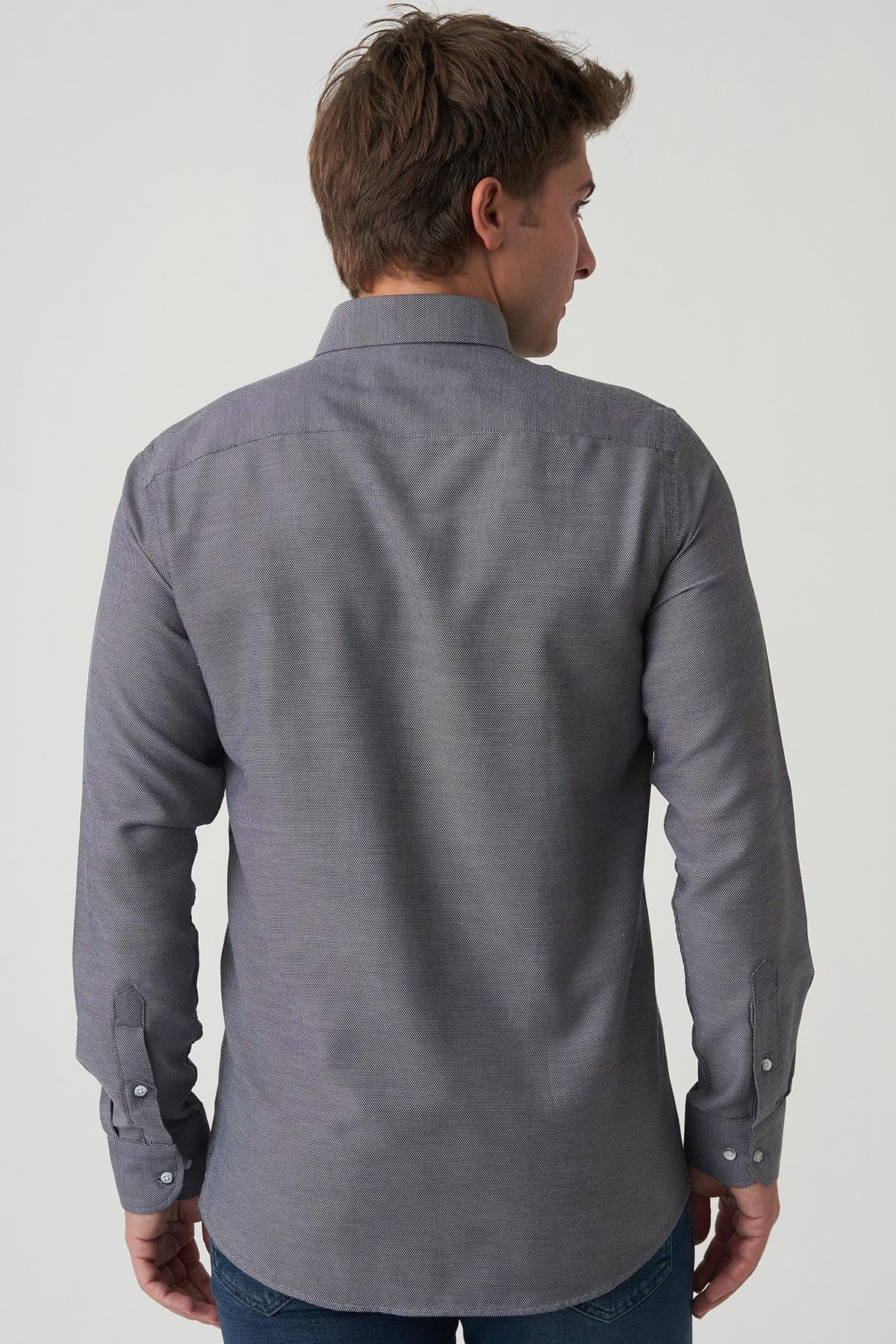 White Stone Agualva-Cacém G2502 Slim Fit Gömlek Desenli