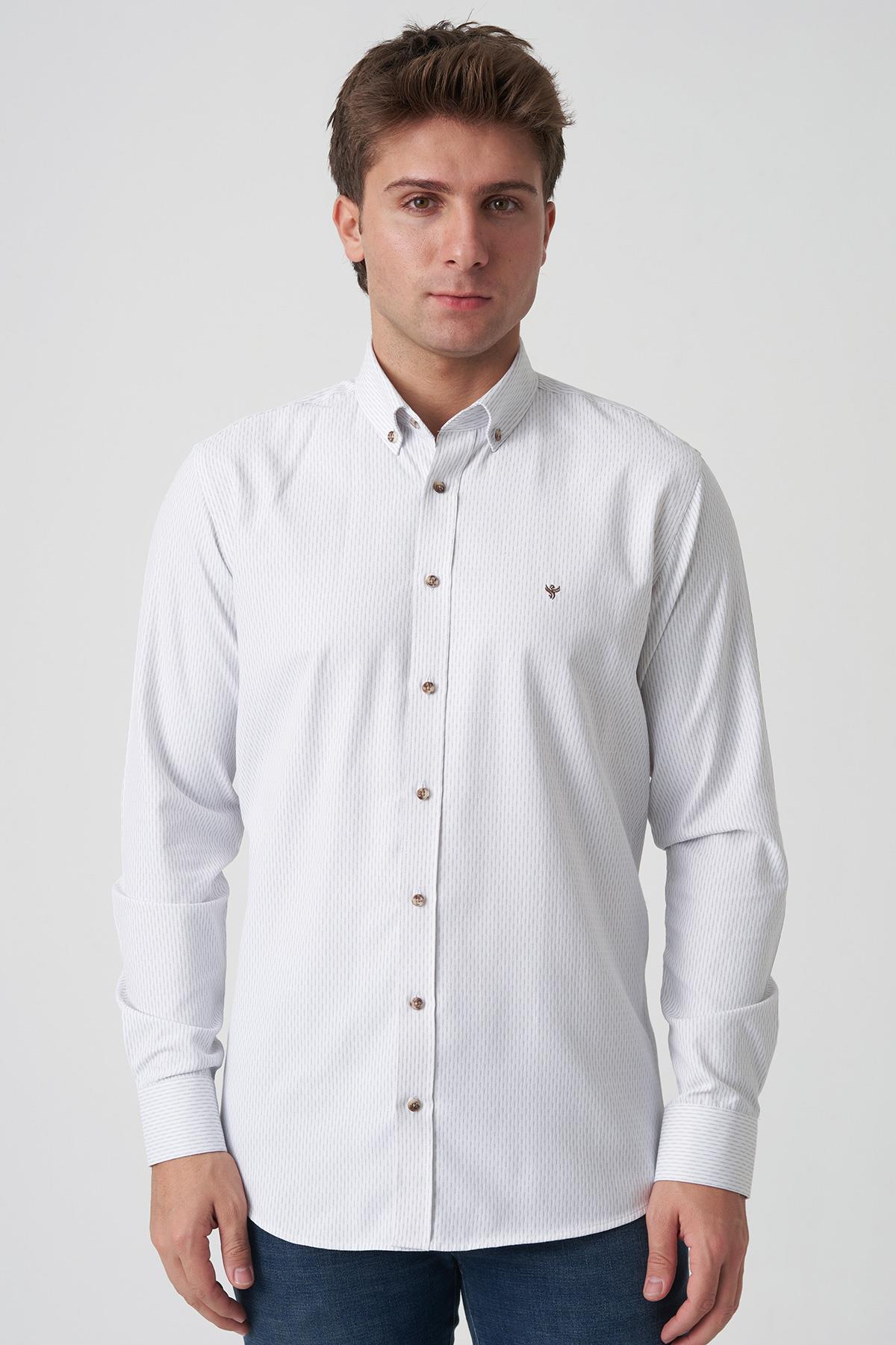 White Stone Albufeira G2504 Slim Fit Gömlek Desenli