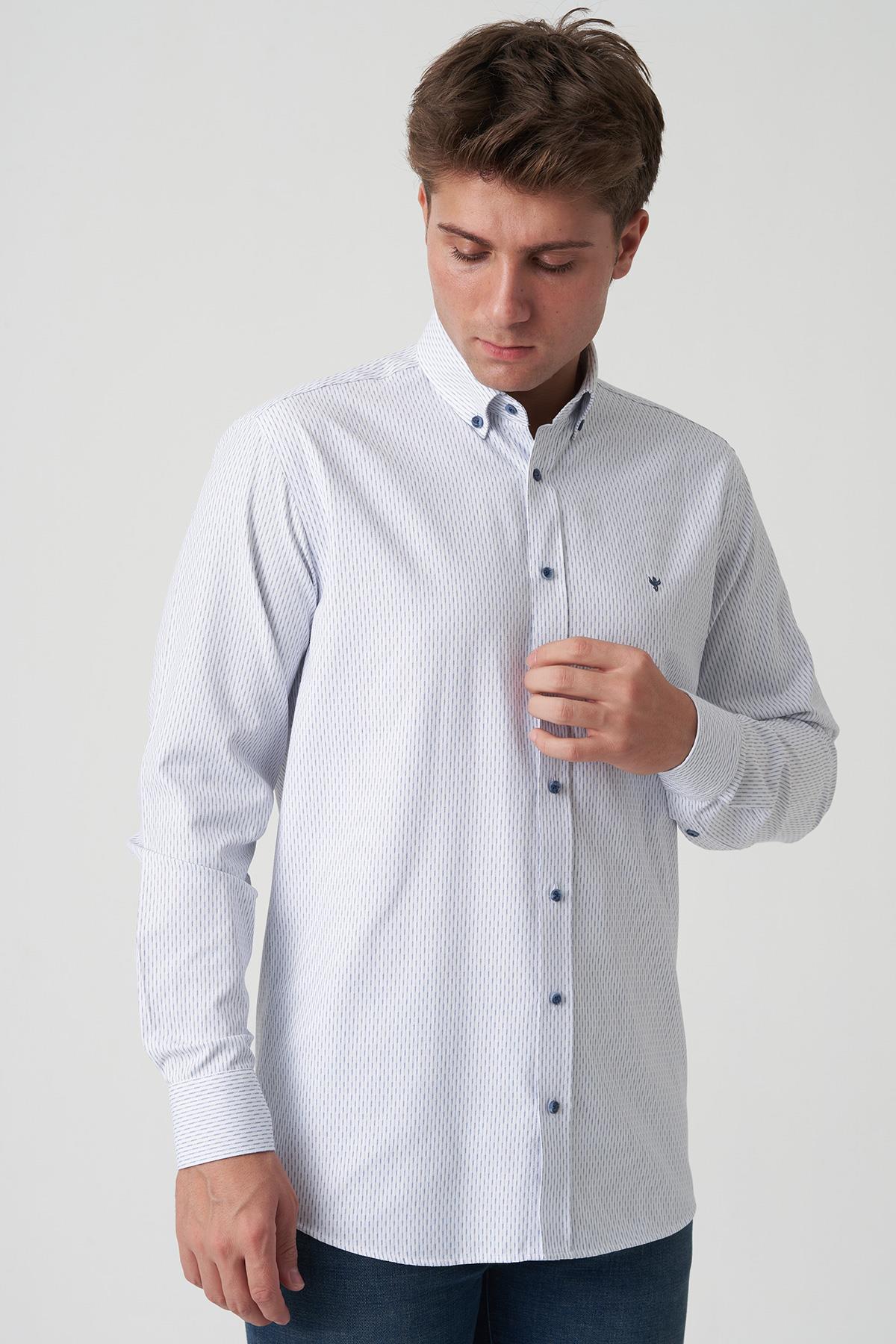 White Stone Alcácer do Sal G2505 Slim Fit Gömlek Desenli