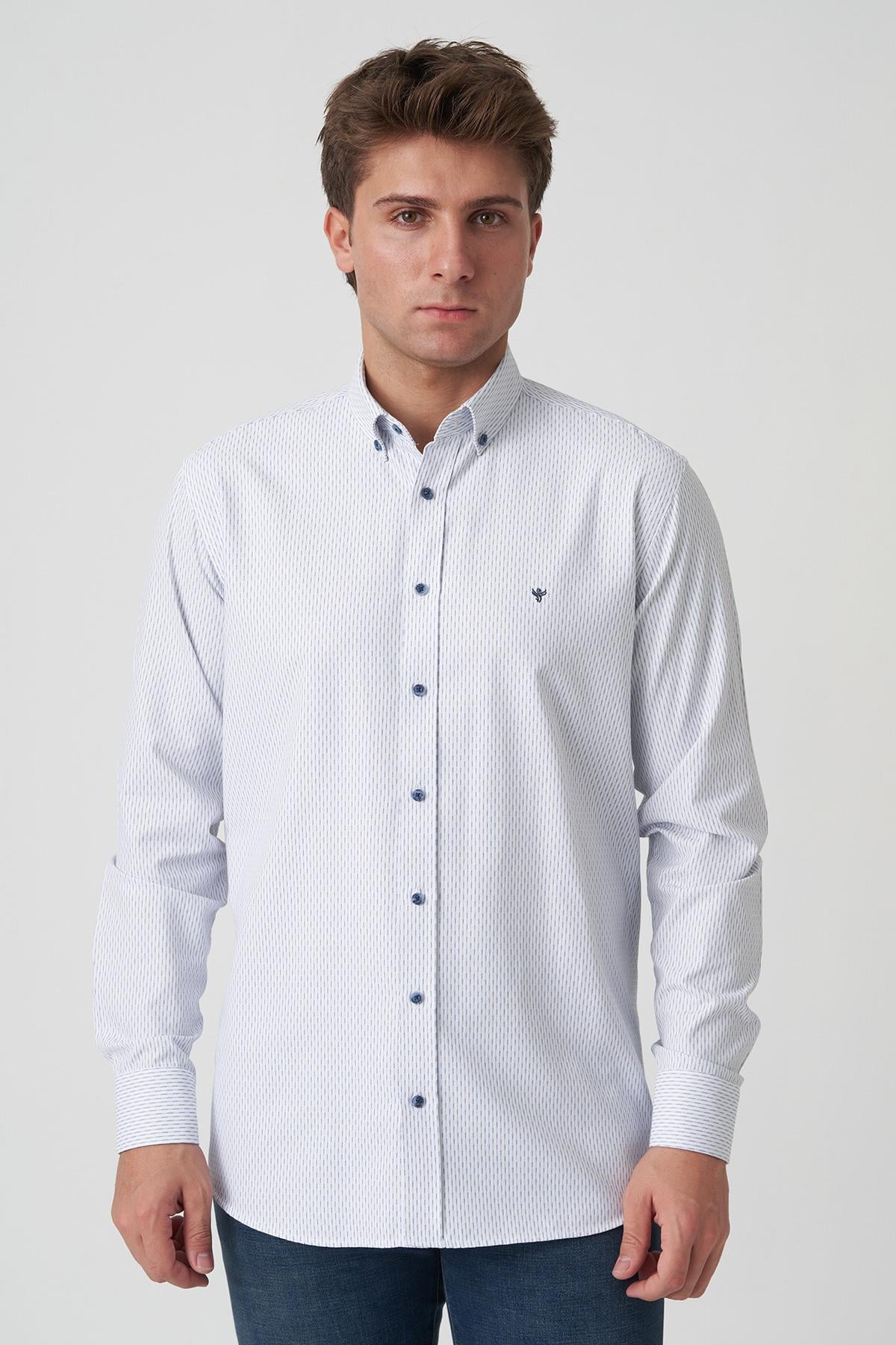 White Stone Alcácer do Sal G2505 Slim Fit Gömlek Desenli