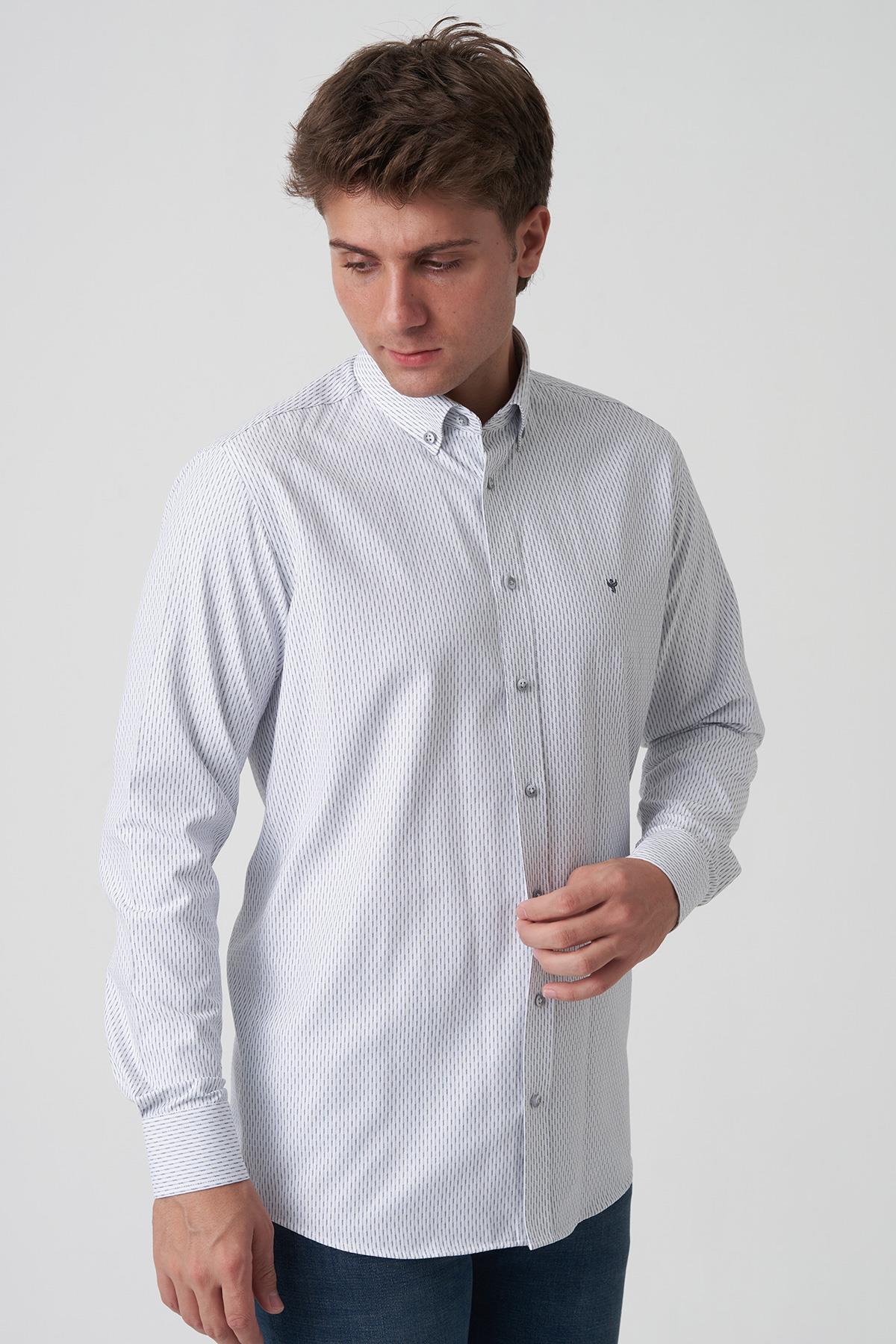 White Stone Alcobaça G2506 Slim Fit Gömlek Desenli