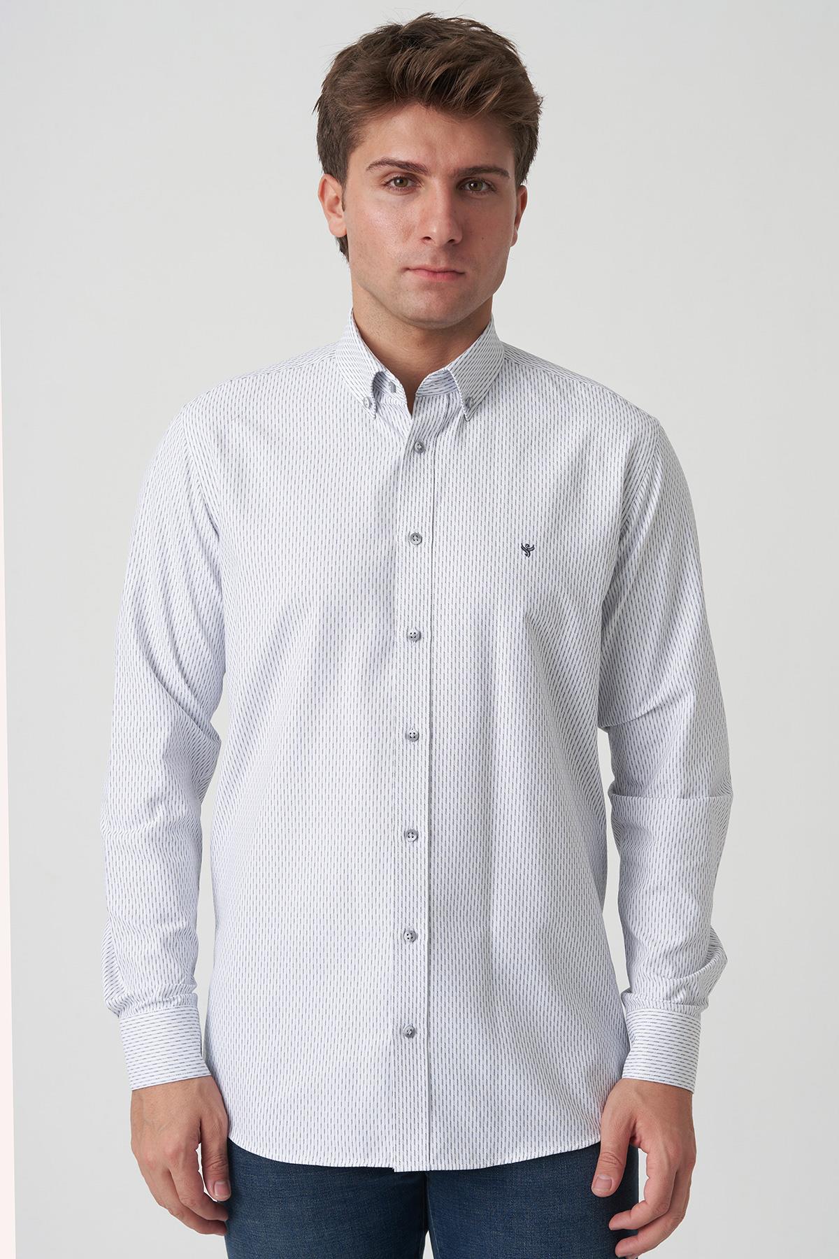 White Stone Alcobaça G2506 Slim Fit Gömlek Desenli