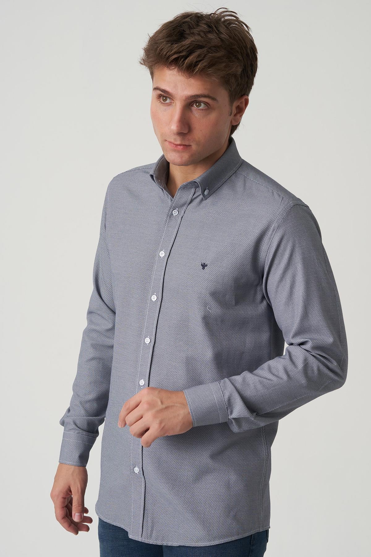 White Stone Almeirim G2507 Slim Fit Gömlek Desenli