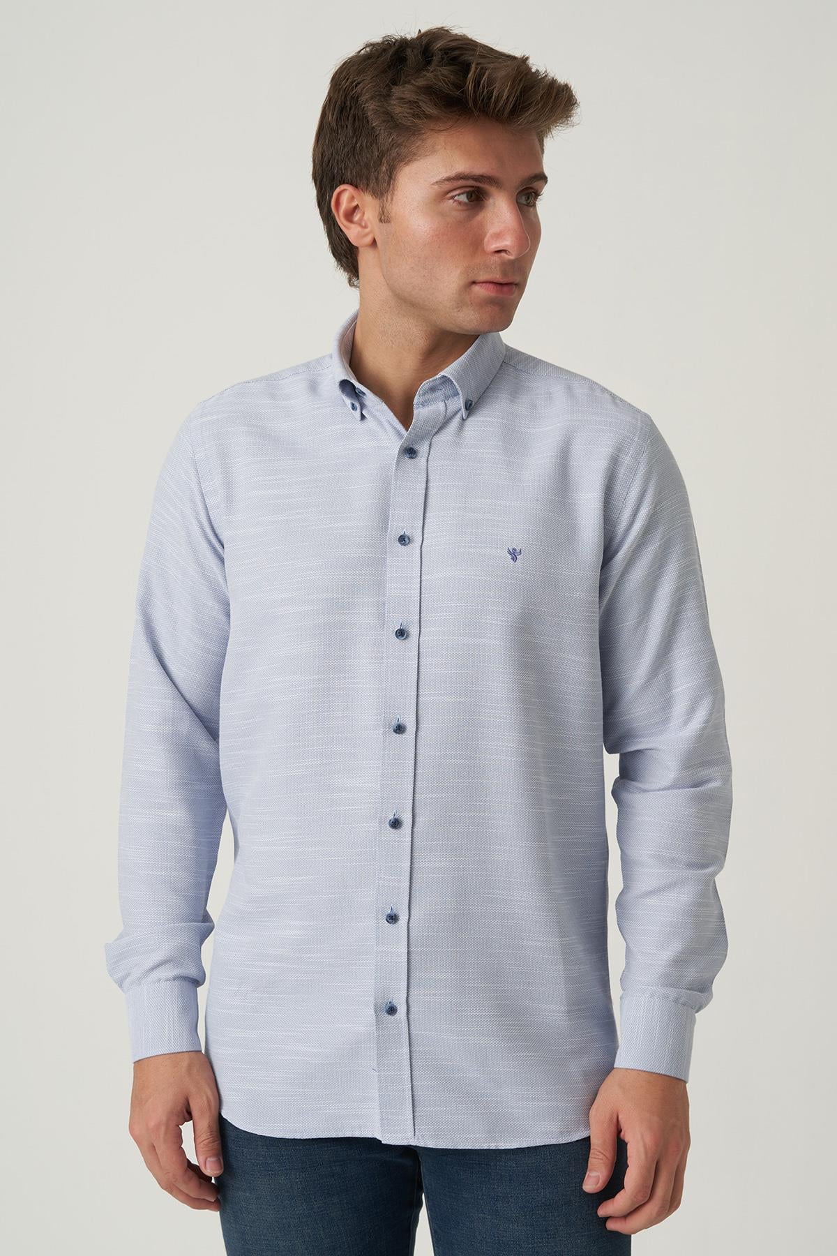 White Stone Angra do Heroísmo G2512 Slim Fit  Gömlek Desenli
