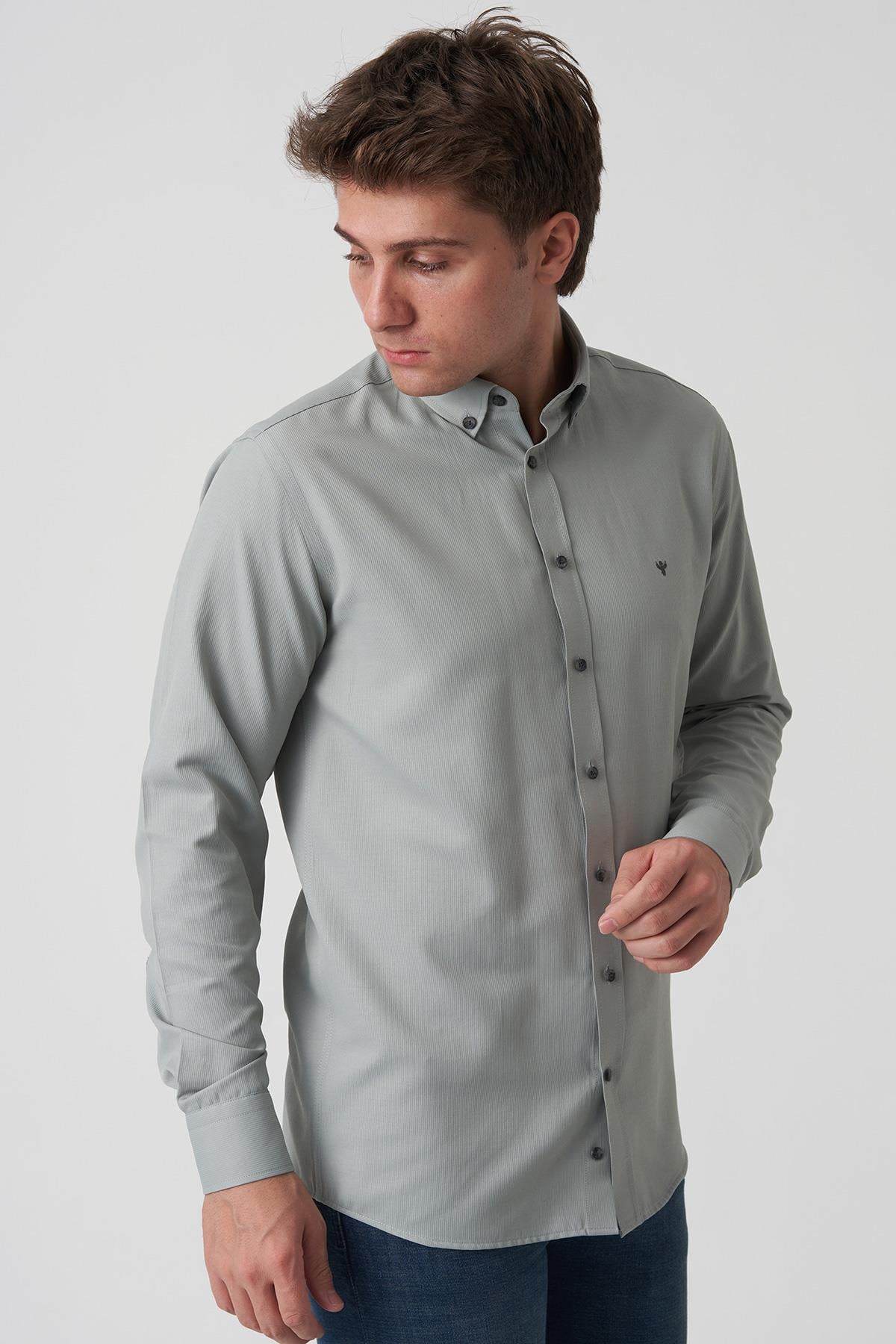 White Stone Barcelos G2514 Slim Fit Gömlek Desenli