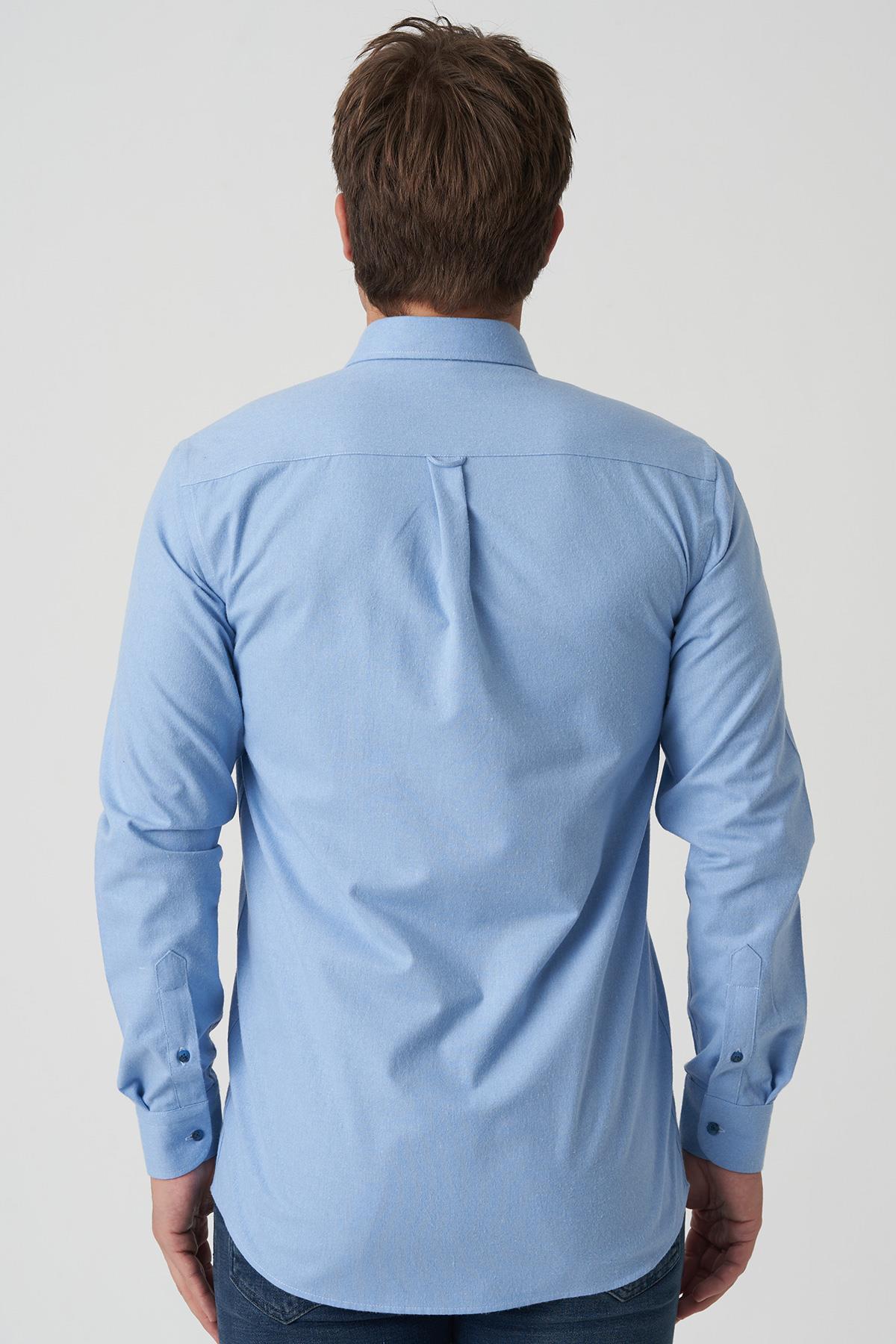 White Stone Câmara de Lobos G2519  Slim Fit Flanel Gömlek Desenli