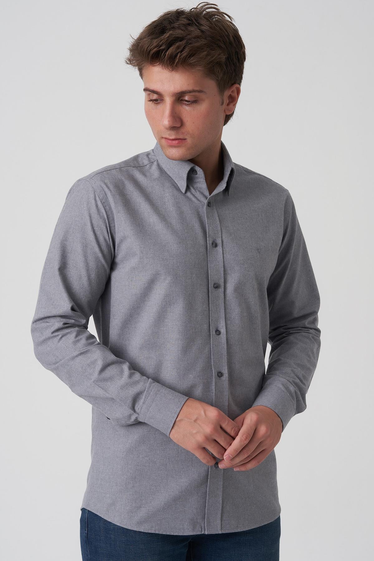 White Stone Cartaxo G2521 Slim Fit Flanel Gömlek Desenli