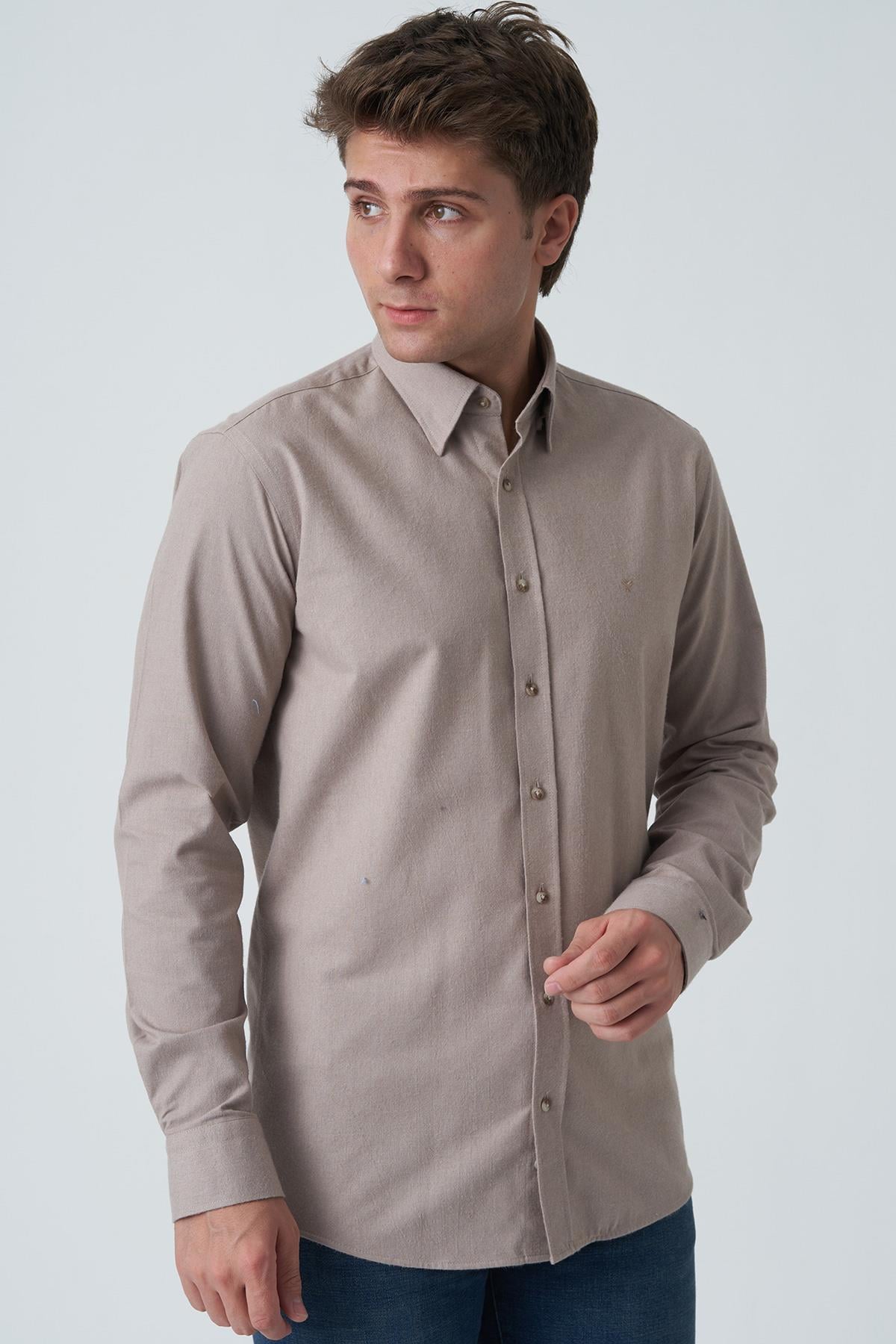 White Stone Chaves G2523 Slim Fit  Flanel Gömlek Desenli