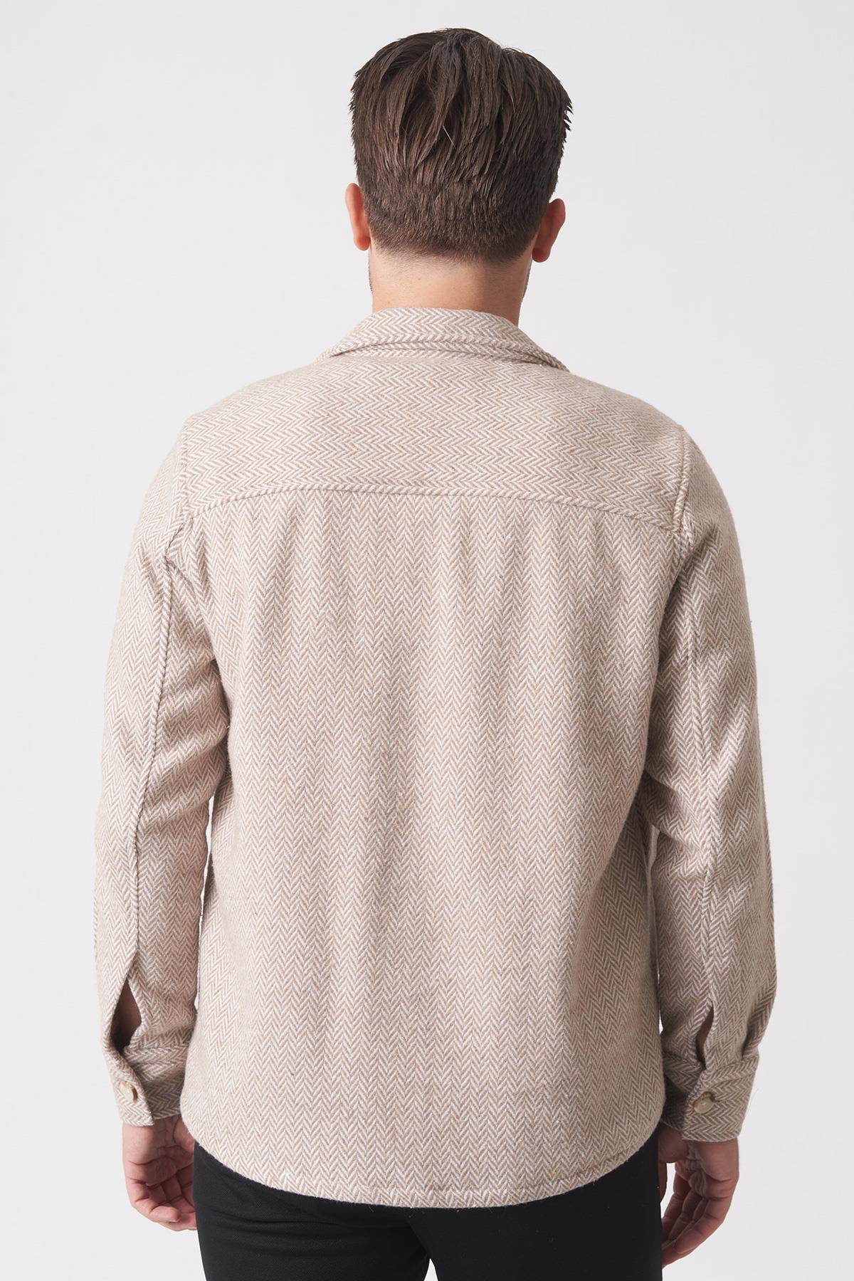 White Stone Salvador GC2529 Slim Fit  Ceket Gömlek Desenli