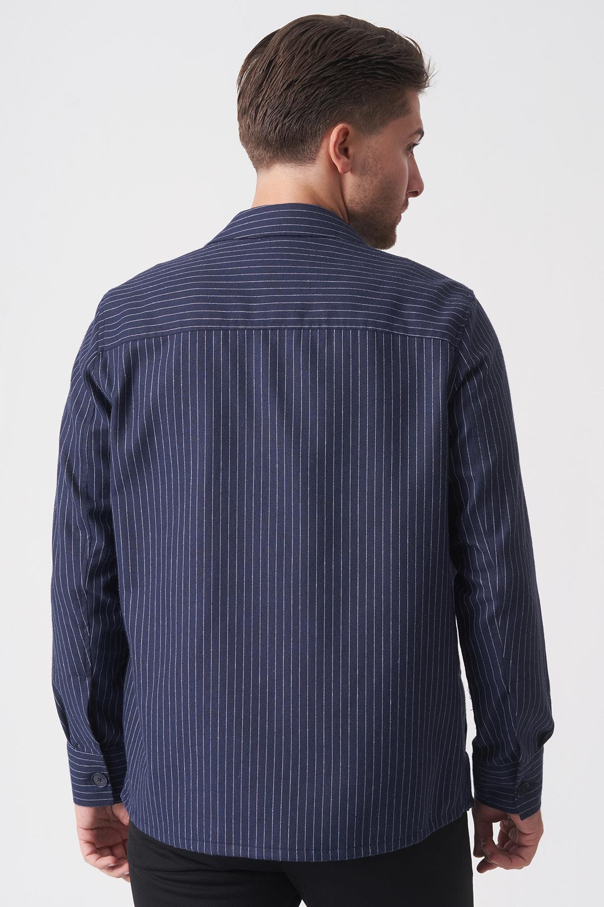 White Stone Brasília GC2530 Slim Fit Ceket Gömlek Desenli 