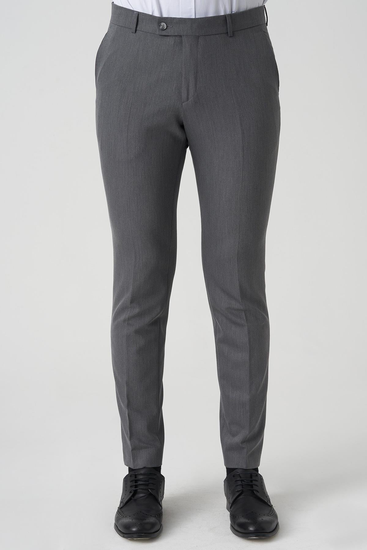 White Stone Albufeira P1024 Slim Fit Kumaş Pantolon Gri 
