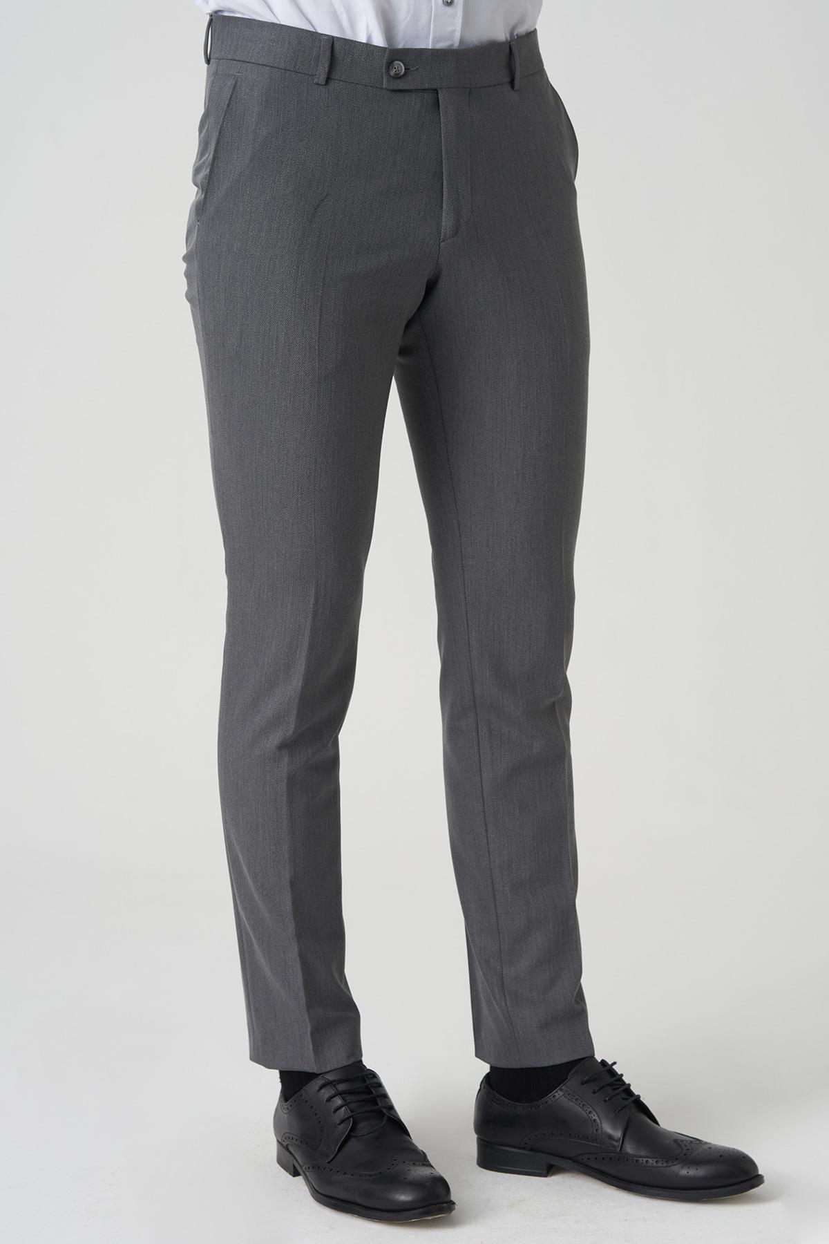 White Stone Albufeira P1024 Slim Fit Kumaş Pantolon Gri 