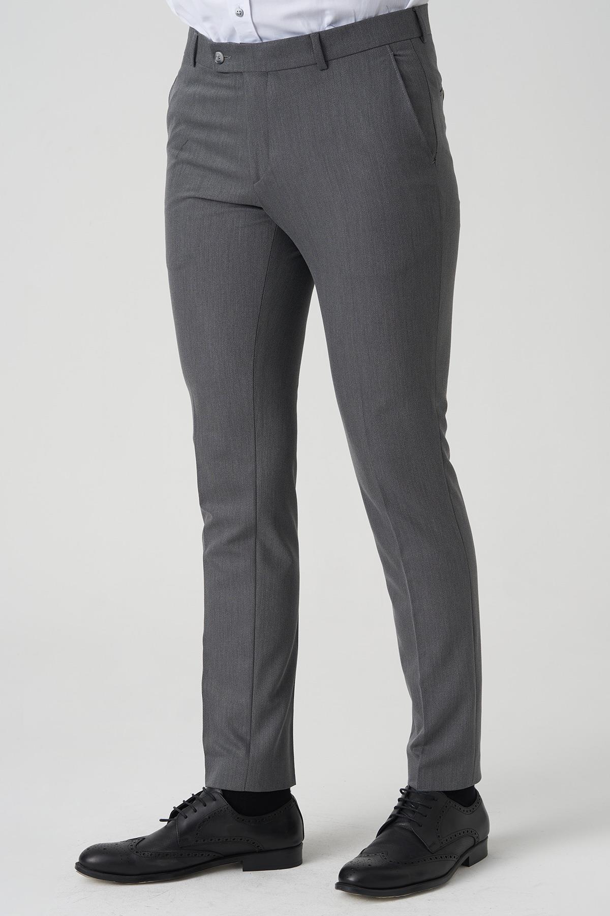 White Stone Albufeira P1024 Slim Fit Kumaş Pantolon Gri 