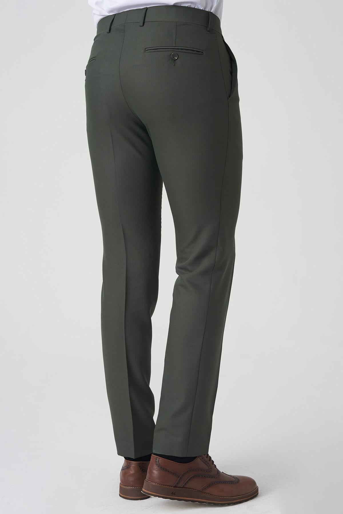 White Stone Alcobaça P1026 Slim Fit Kumaş Pantolon Yeşil