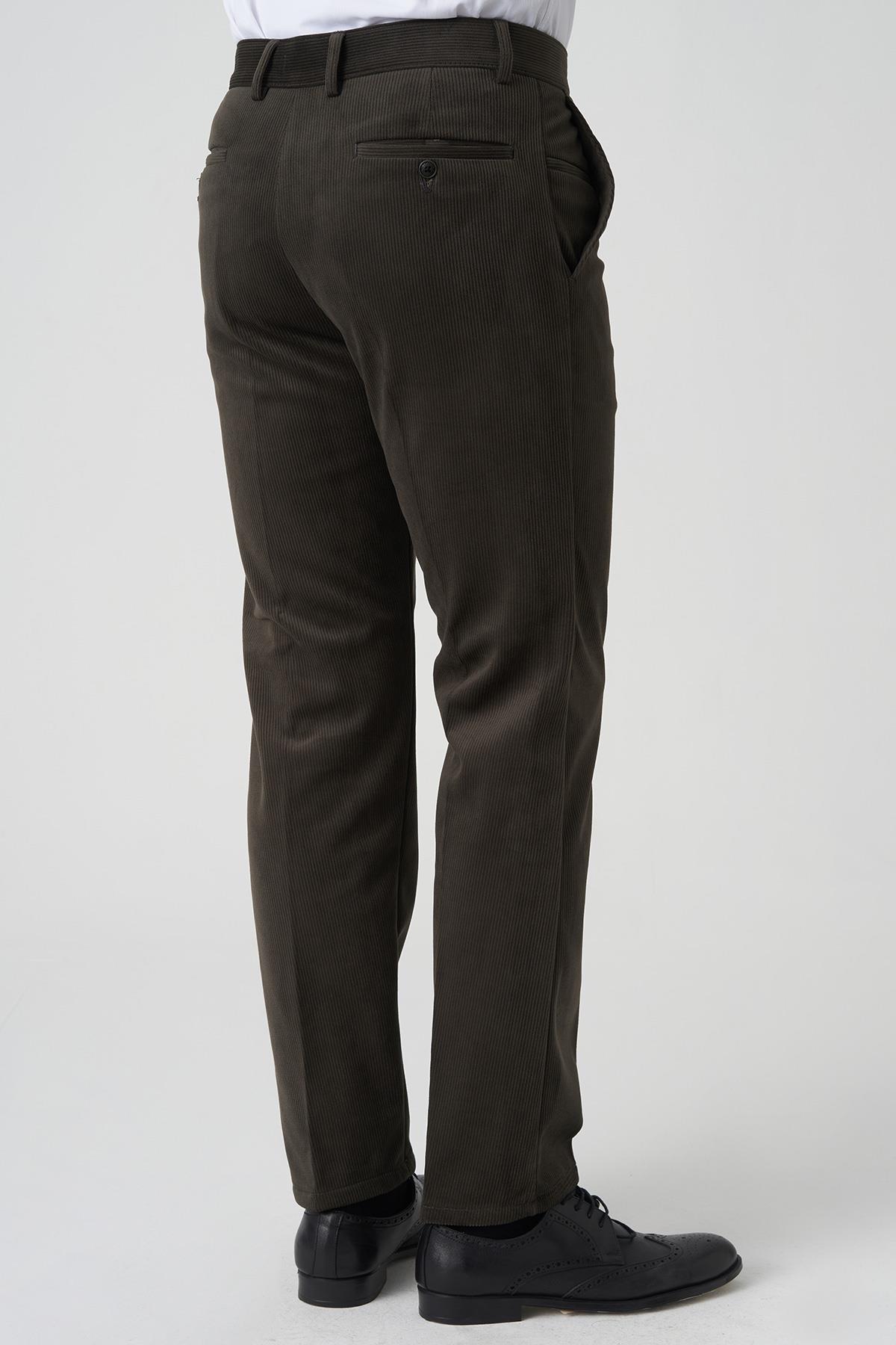 White Stone Amora P1031 Slim Fit Pamuklu Kadife Pantolon A.Haki 