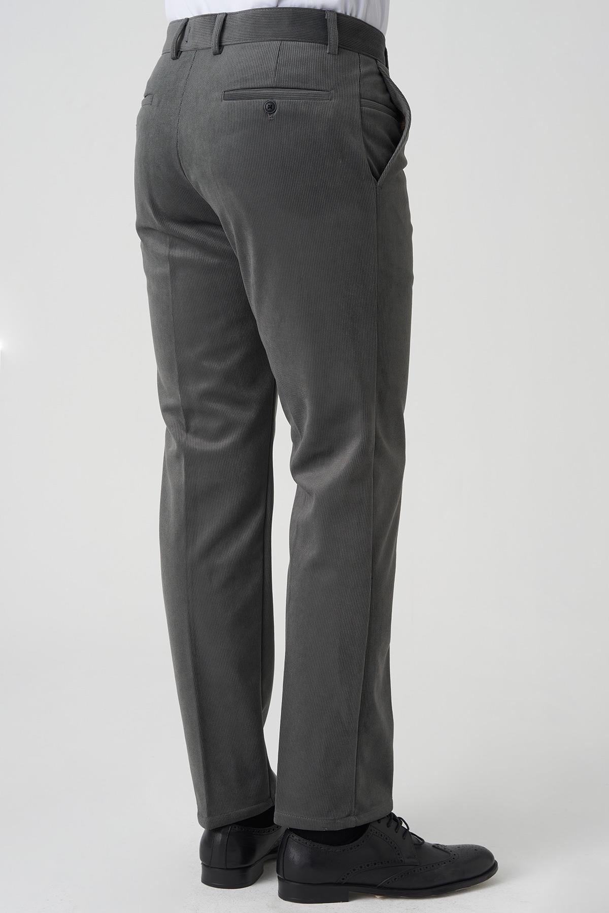 White Stone Amora P1031 Slim Fit Pamuklu Kadife Pantolon A.Gri