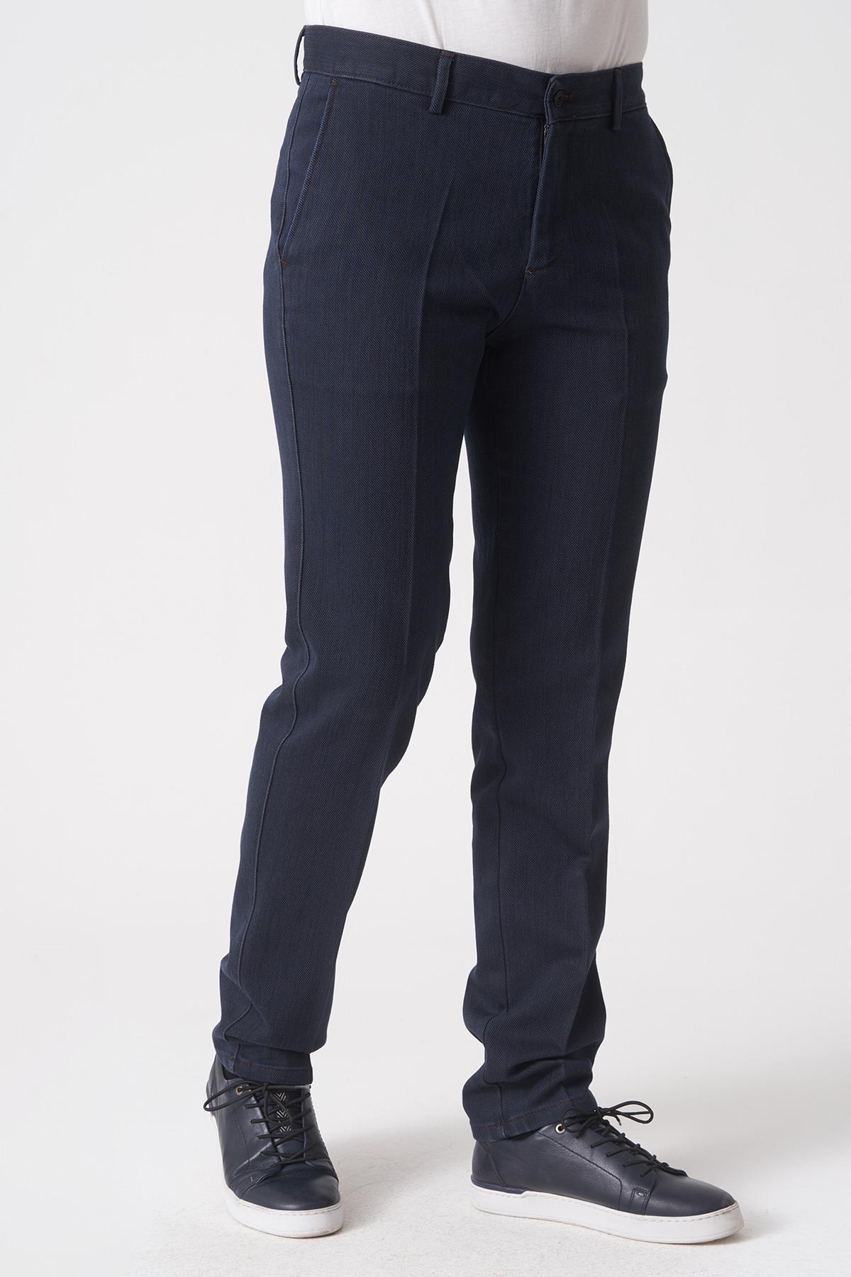 Whitw Stone Brasília P1032 Cosmos  Pamuklu Slim Fit Pantolon Mavi