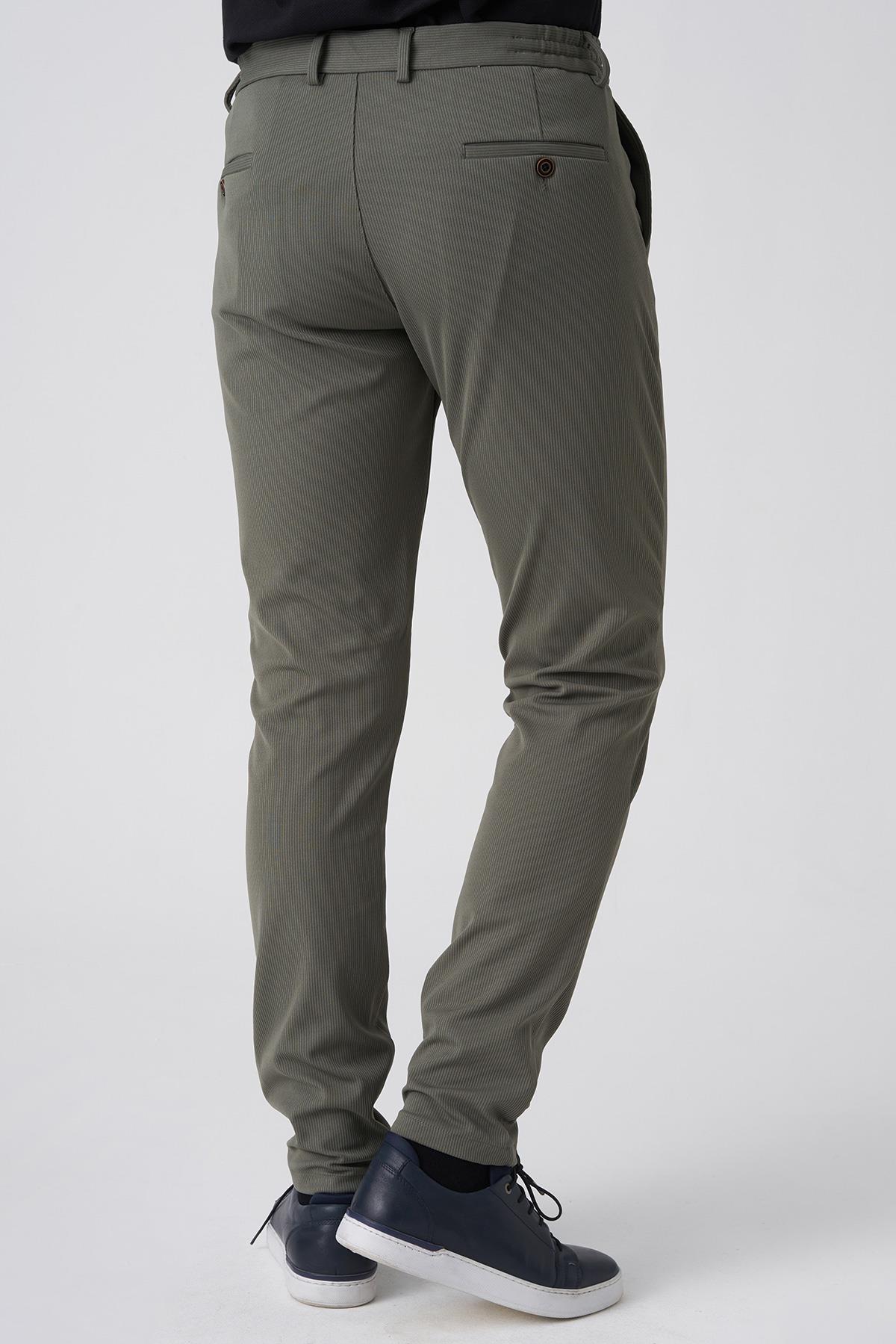White Stone Barreiro P1036 Slim Fit Twis Bağcıklı Likralı Jogger Pantolon Haki
