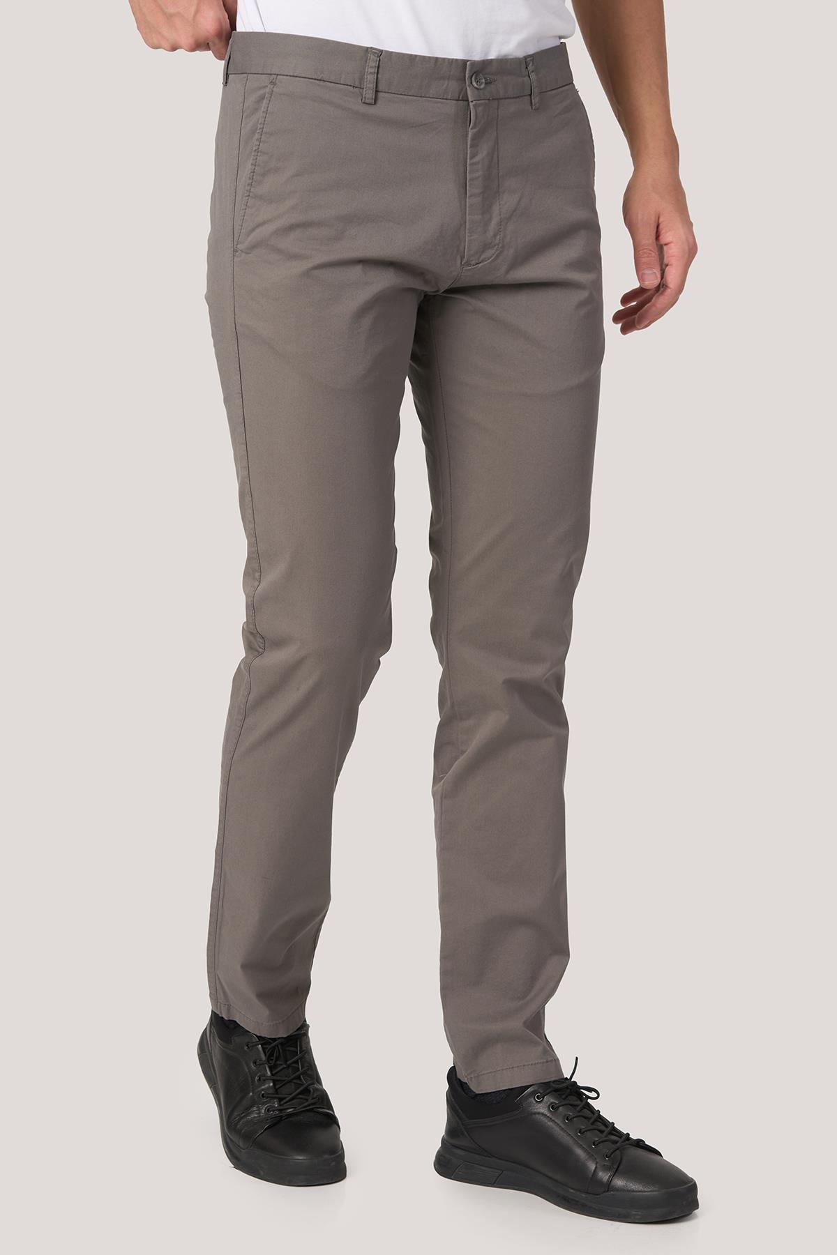 WHİTE STONE  2025-k  P1046 ZAHA GABARDIN KETEN PANTOLON    ANTRASİT