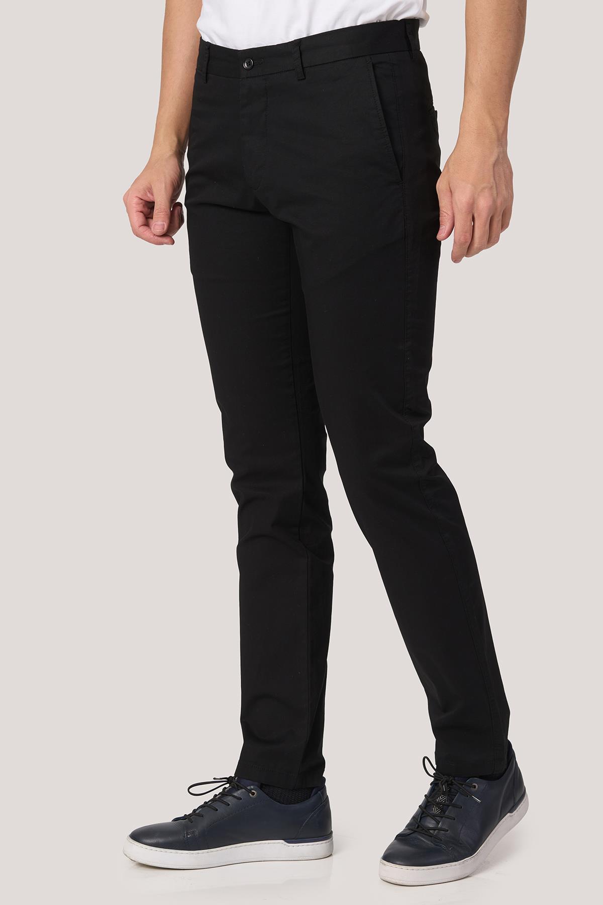 WHİTE STONE  2025-k  P1046 ZAHA GABARDIN KETEN PANTOLON    SİYAH