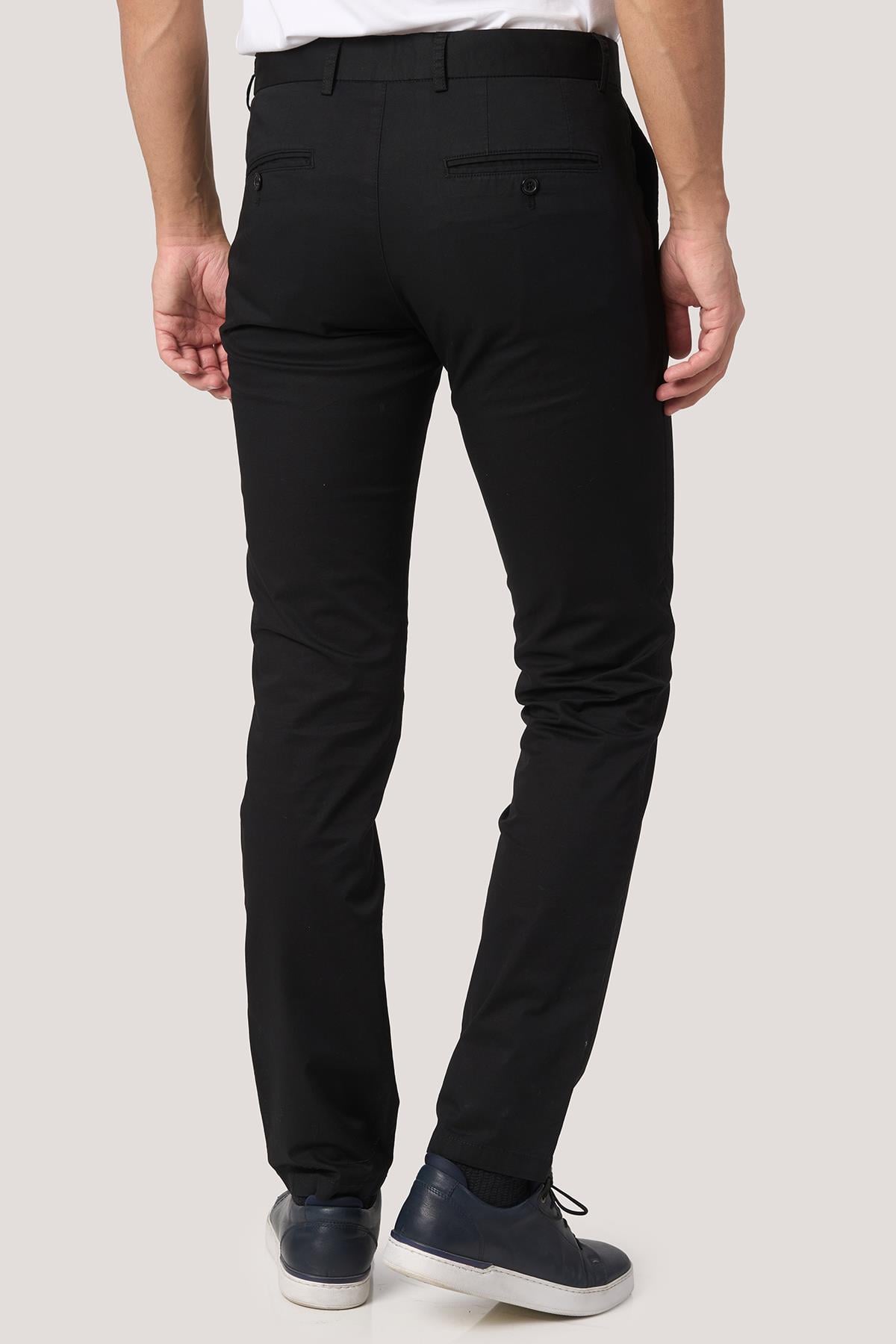WHİTE STONE  2025-k  P1046 ZAHA GABARDIN KETEN PANTOLON    SİYAH