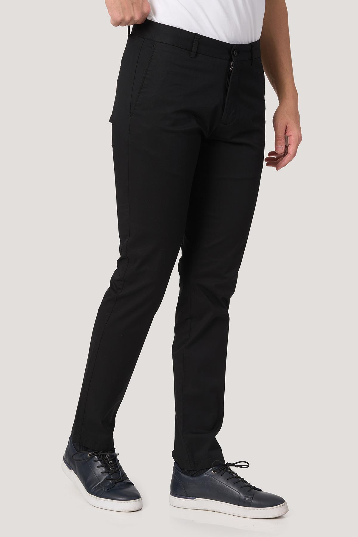 WHİTE STONE  2025-k  P1046 ZAHA GABARDIN KETEN PANTOLON    SİYAH