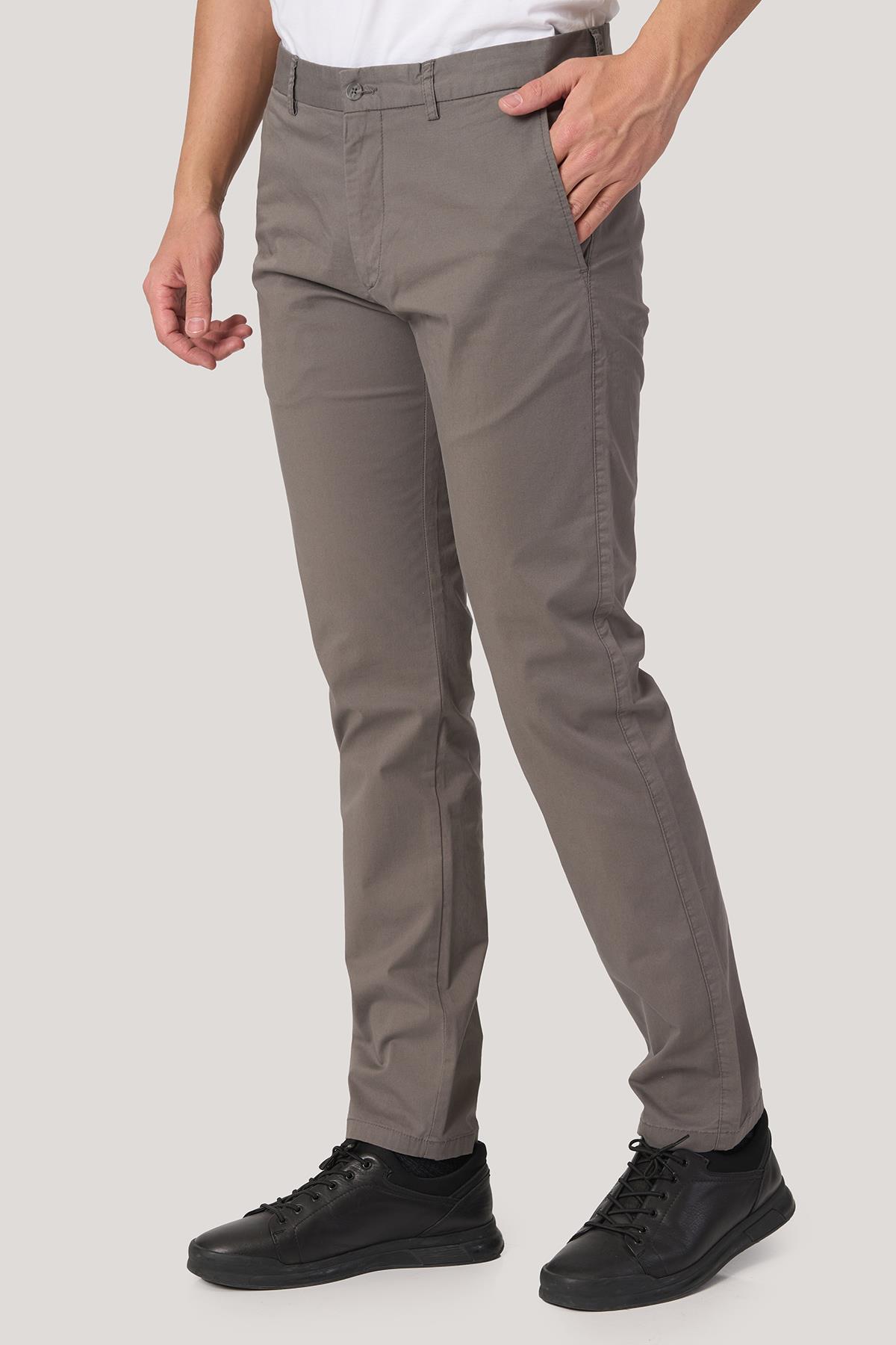 WHİTE STONE  2025-k  P1046 ZAHA GABARDIN KETEN PANTOLON    ANTRASİT