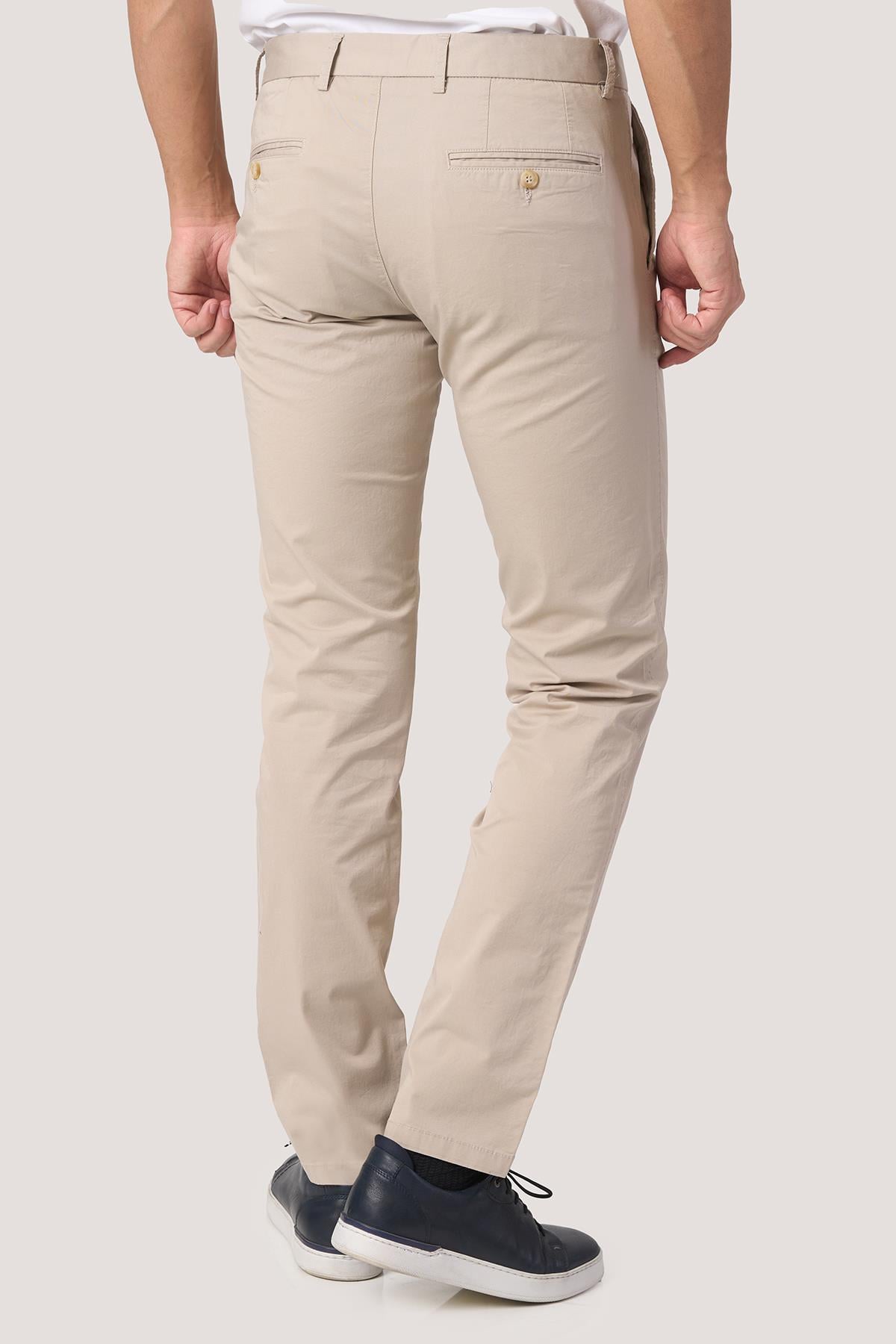 WHİTE STONE  2025-k  P1046 ZAHA GABARDIN KETEN PANTOLON    BEJ
