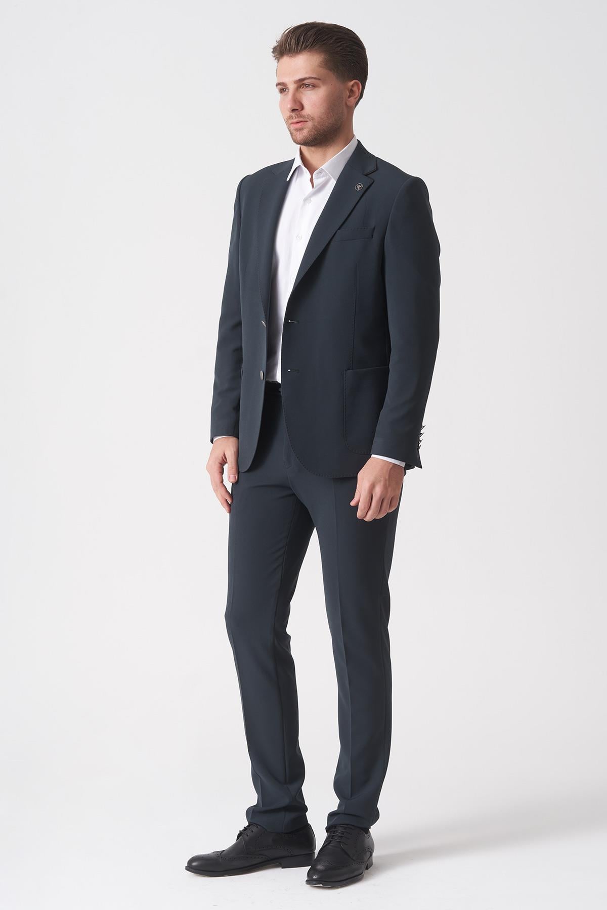 Koyu Yeşil Normal Fit Ceketli Jogger Pantolonlu Spor Kullanım Smart Street Takım Elbise