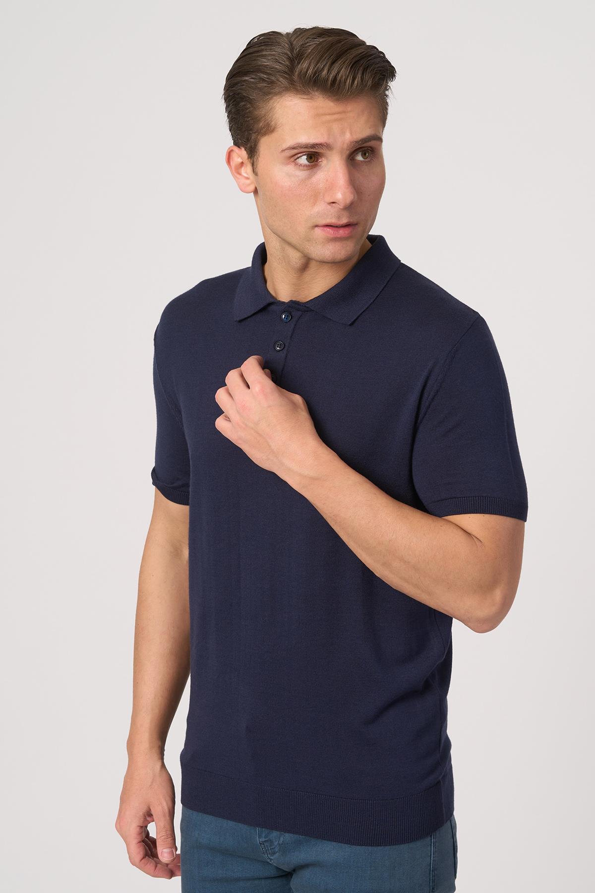 WHİTE STONE  2025-Y  25251 POLA YAKA DÜG.BASIC  TSHIRT    LACİ