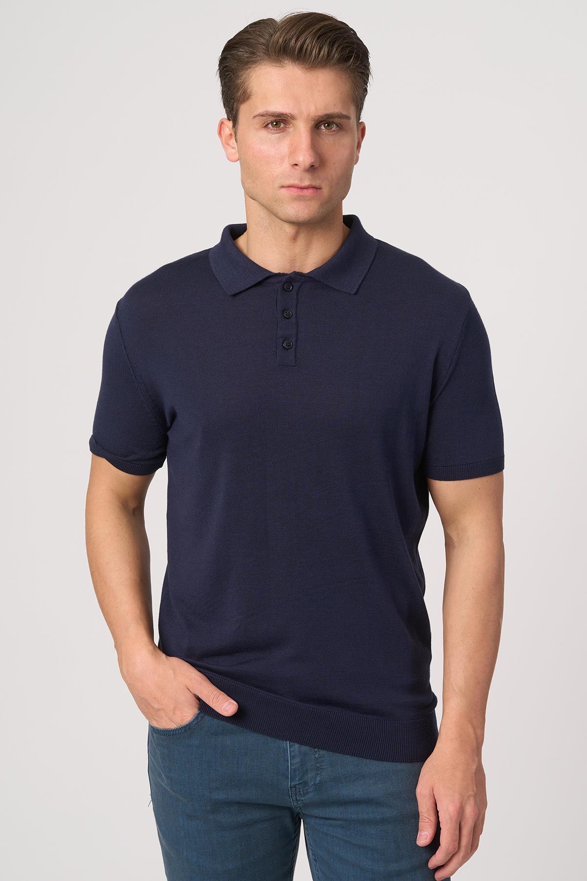 WHİTE STONE  2025-Y  25251 POLA YAKA DÜG.BASIC  TSHIRT    LACİ