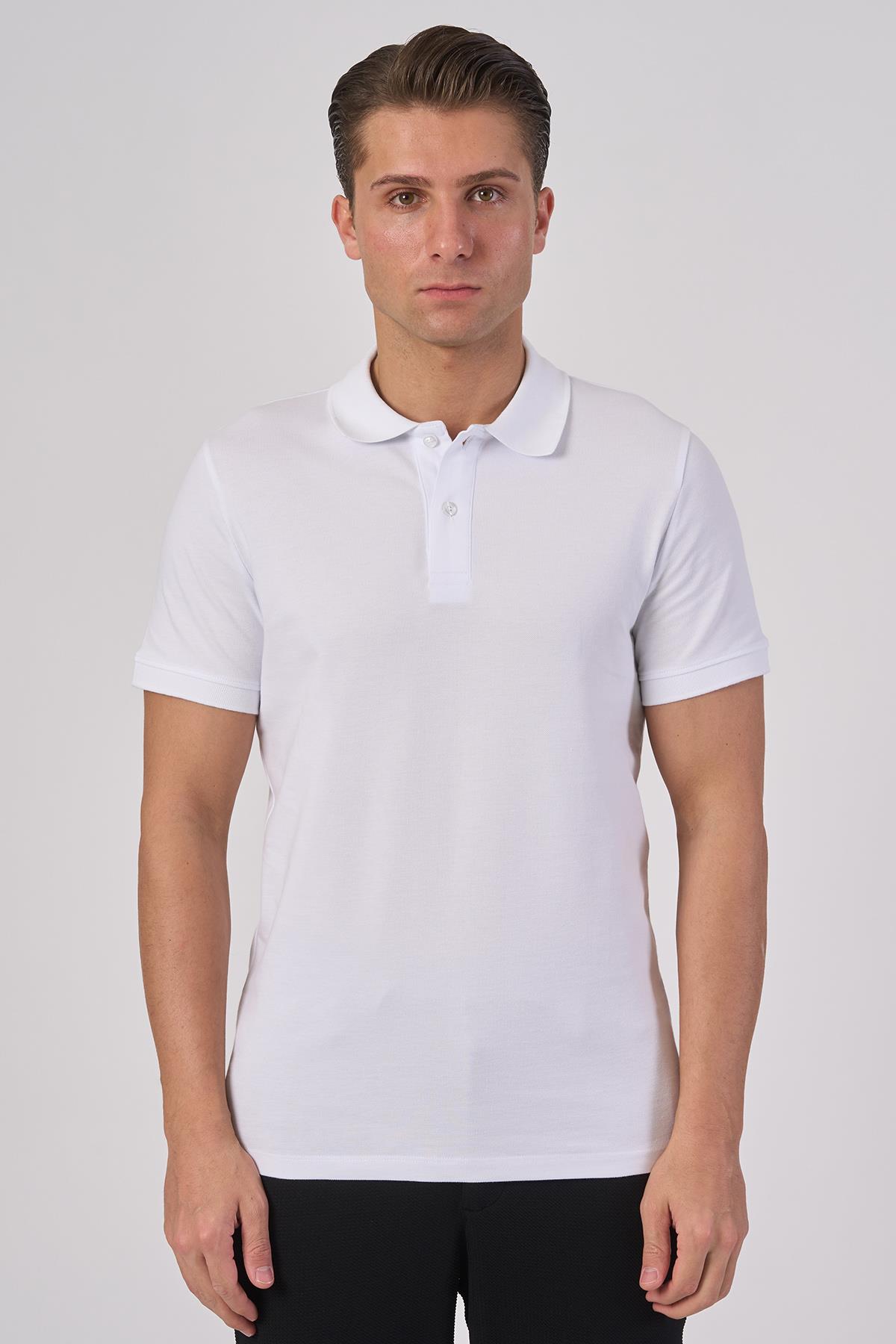 WHİTE STONE  2025-Y  2570-Y POLA YAKA TSHIRT    BEYAZ