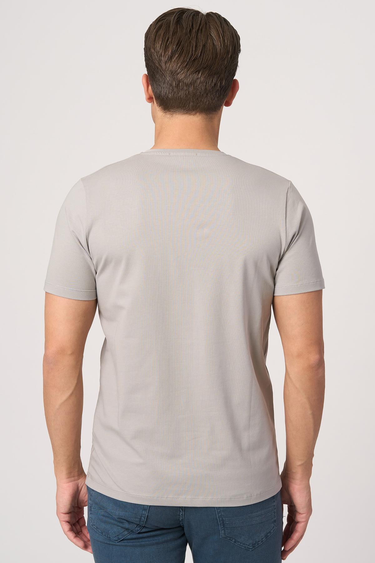 WHİTE STONE  2025-Y  2576  BİSİKLET YAKA TSHIRT    A.GRİ