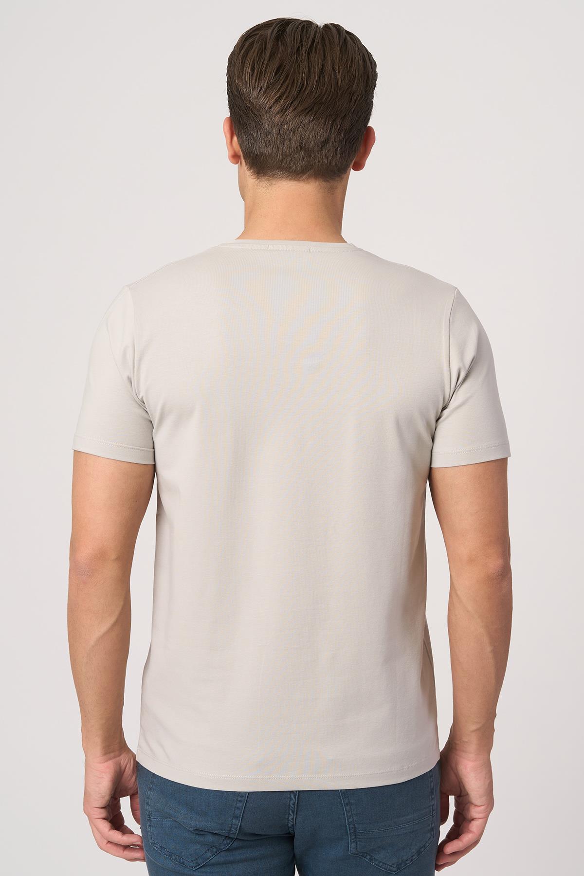 WHİTE STONE  2025-Y  2576  BİSİKLET YAKA TSHIRT    GÜMÜŞ