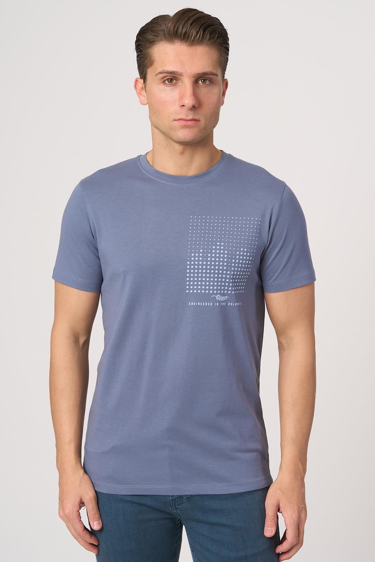 WHİTE STONE  2025-Y  3076  BİSİKLET YAKA TSHIRT    İNDİGO