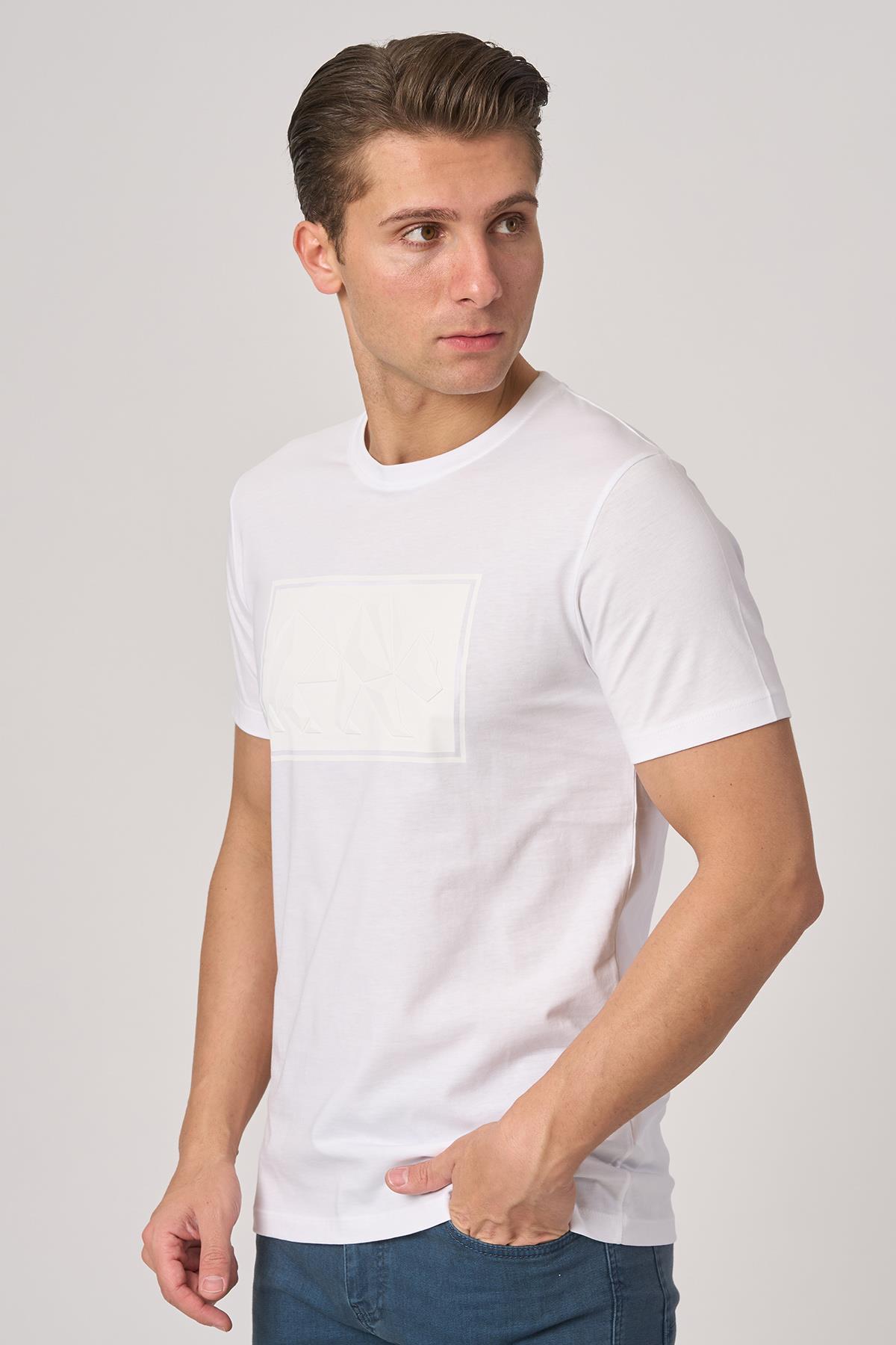 WHİTE STONE  2025-Y  3115  BİSİKLET YAKA TSHIRT    BEYAZ